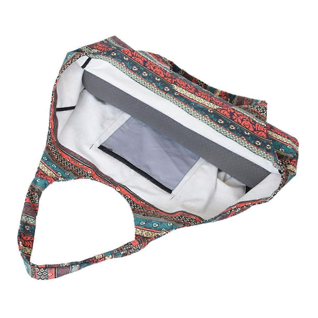 Ethno Yoga Bag Large-Capacity Printed Ethnic Pattern Travel Duffel With Shoulder Strap Multi-Color