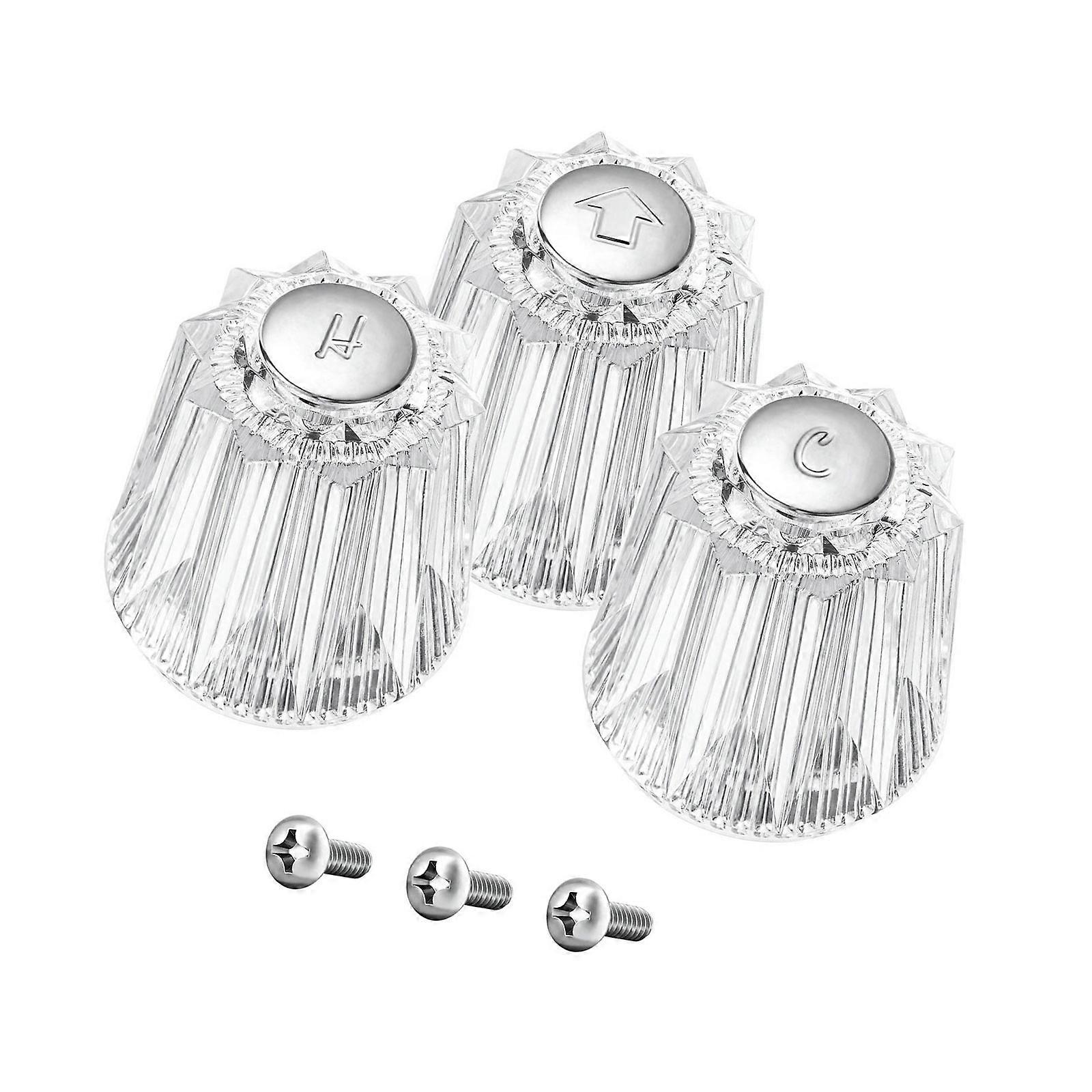2/3Pcs Acrylic Faucet Replacement Knobs Hot And Cold Shower Knob Shower Faucet Handle for Tub And Shower Faucets Multicolor