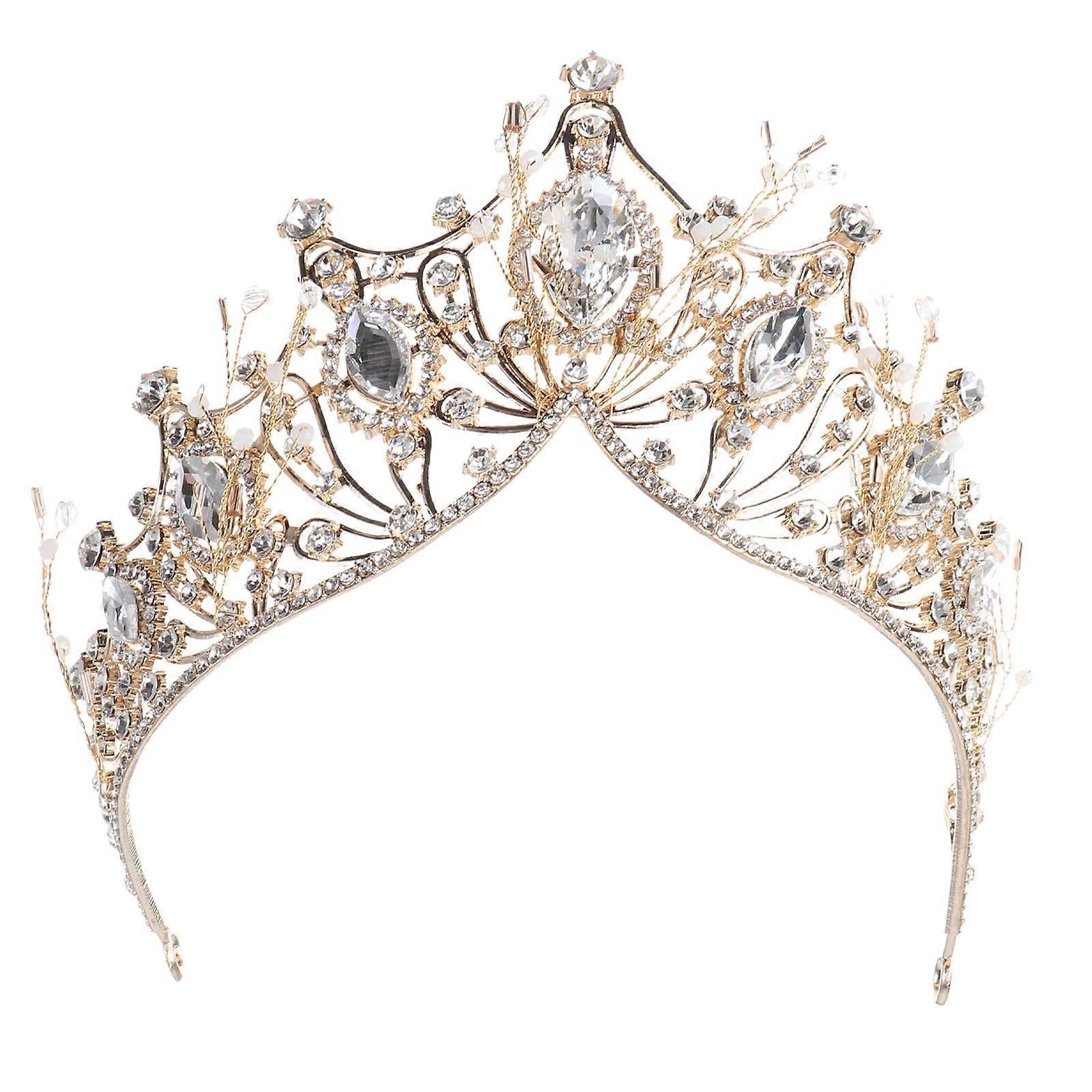 Diadème de mariée Strass Couronne Femmes Filles Mariage Engagement Fête Événements spéciaux 6.3×4.3×3.5In 1Set