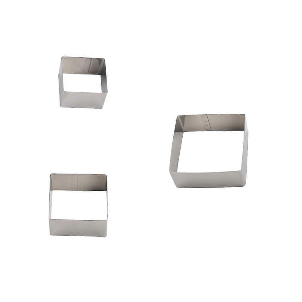 3Pcs Stainless Steel Square Baking Mold Cookie Cake Decoration Tool