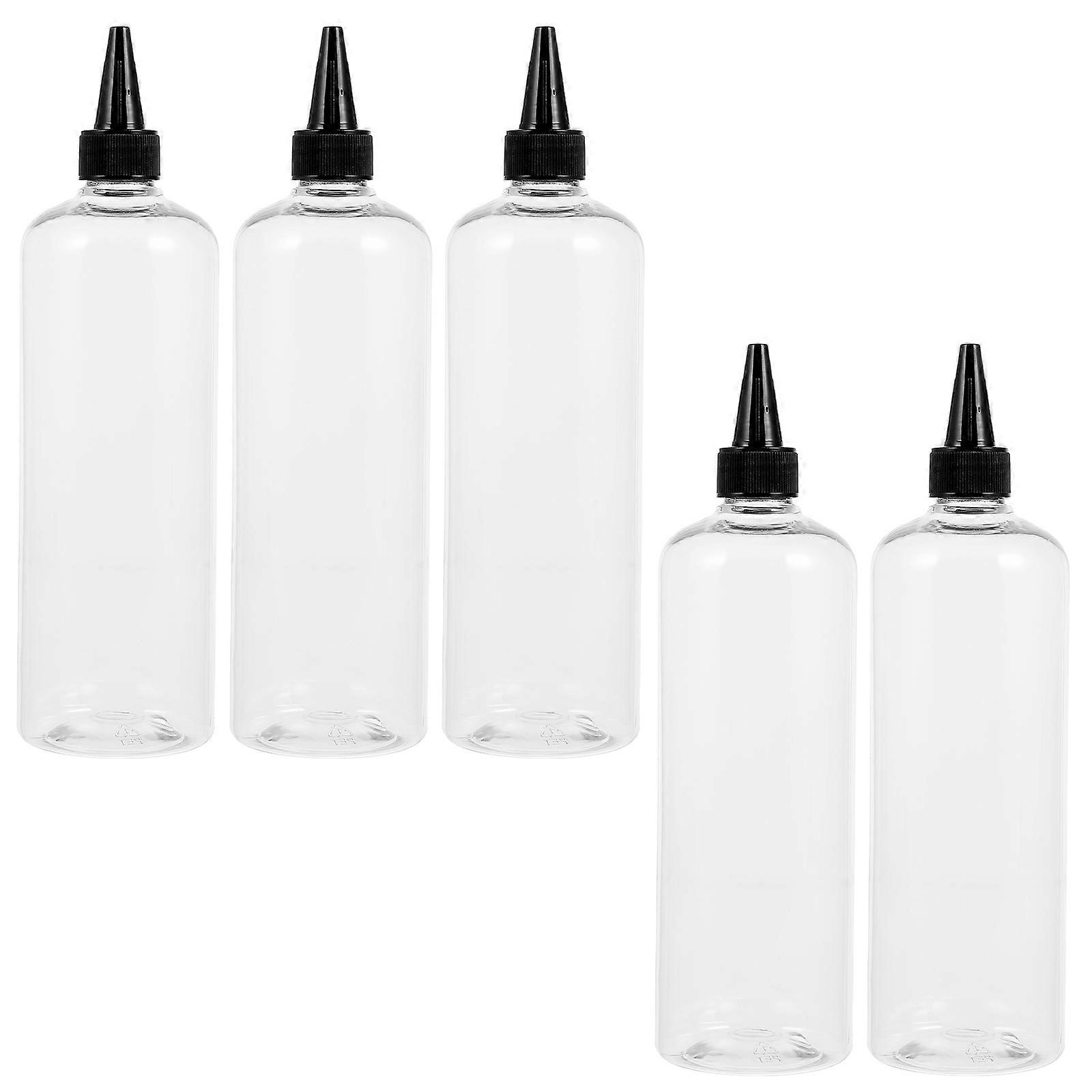 5pcs Multipurpose Squeeze Bottles with Pointed Mouth Refillable Sub Bottle