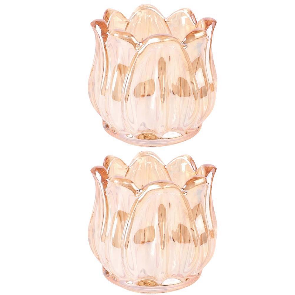 Candlesticks Holders Clear Glass Lighting Date Night Elegant Table Ornaments 2Pcs