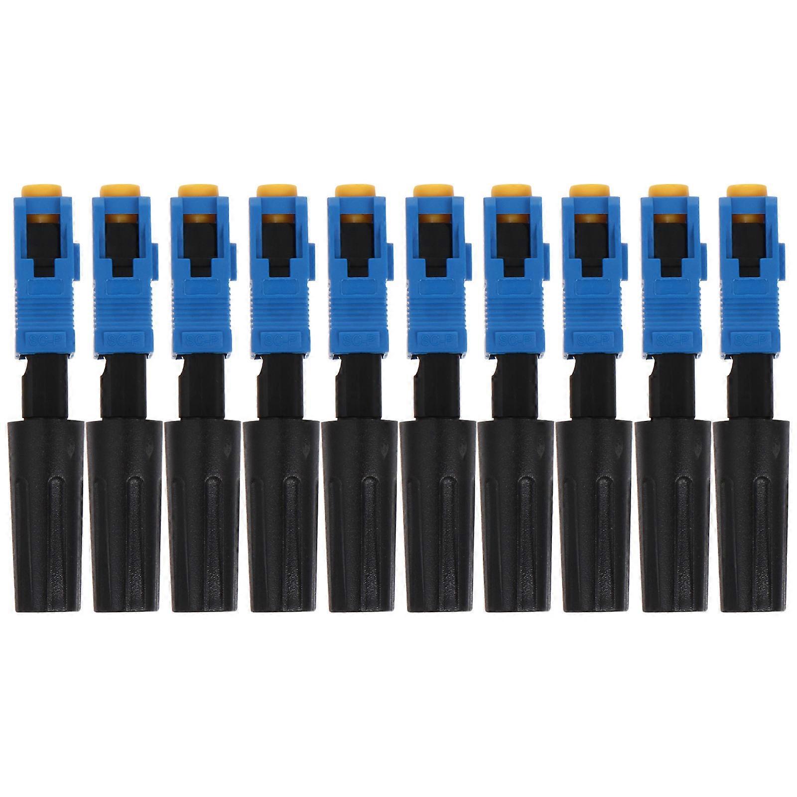 Fiber Single-Mode Connector Cold Connector Quick Connection Blue 5.5X1CM Precise Alignment 10Pack