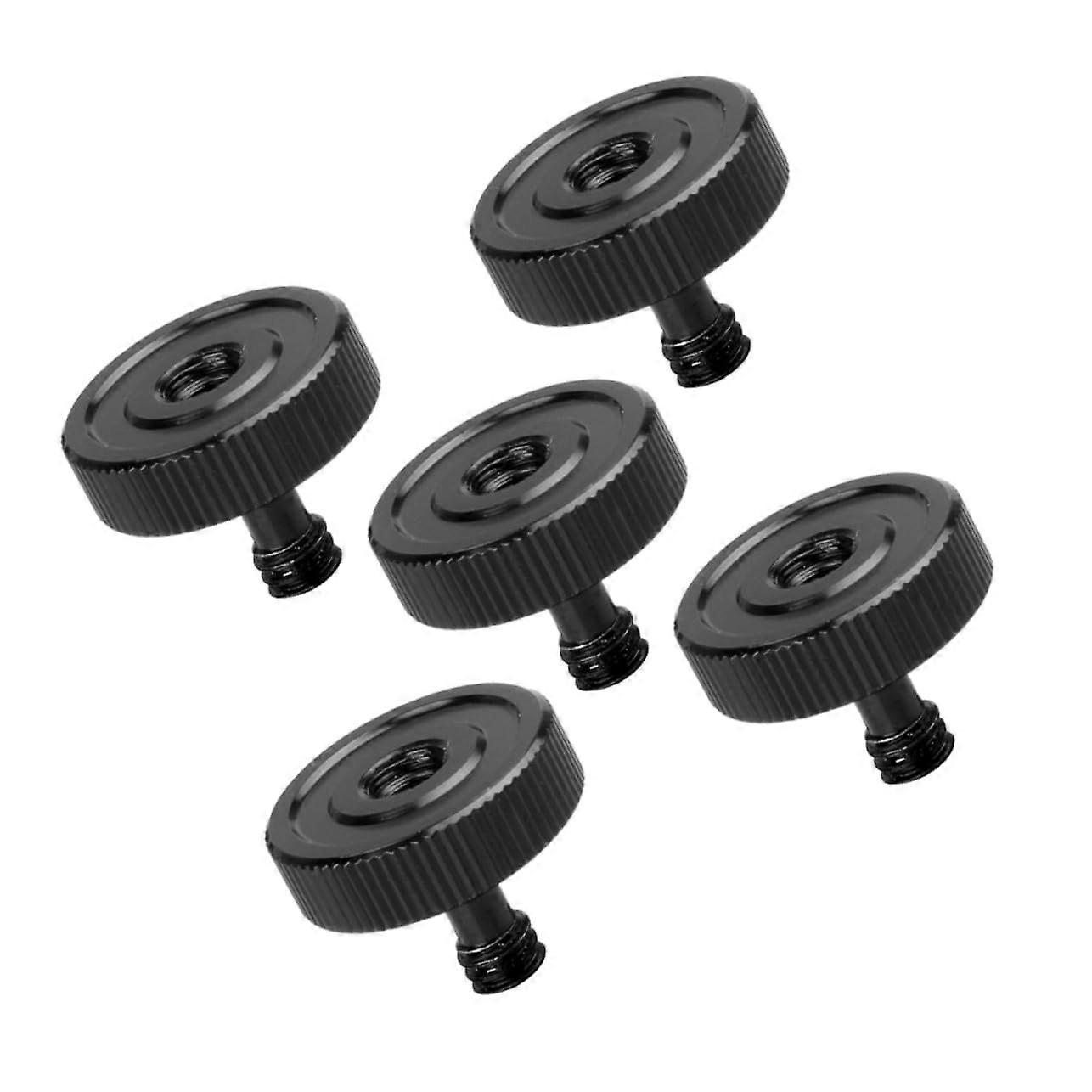 Camera Screws 5-Pack, Metal Mounting Screws for Tripod, Monopod, Light Stand, Black Alloy, Sturdy Design