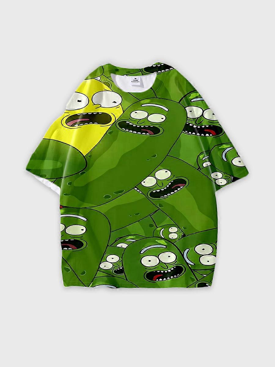 Tričko kulatý výstřih Animation Character Pattern volné krátký rukáv E1013