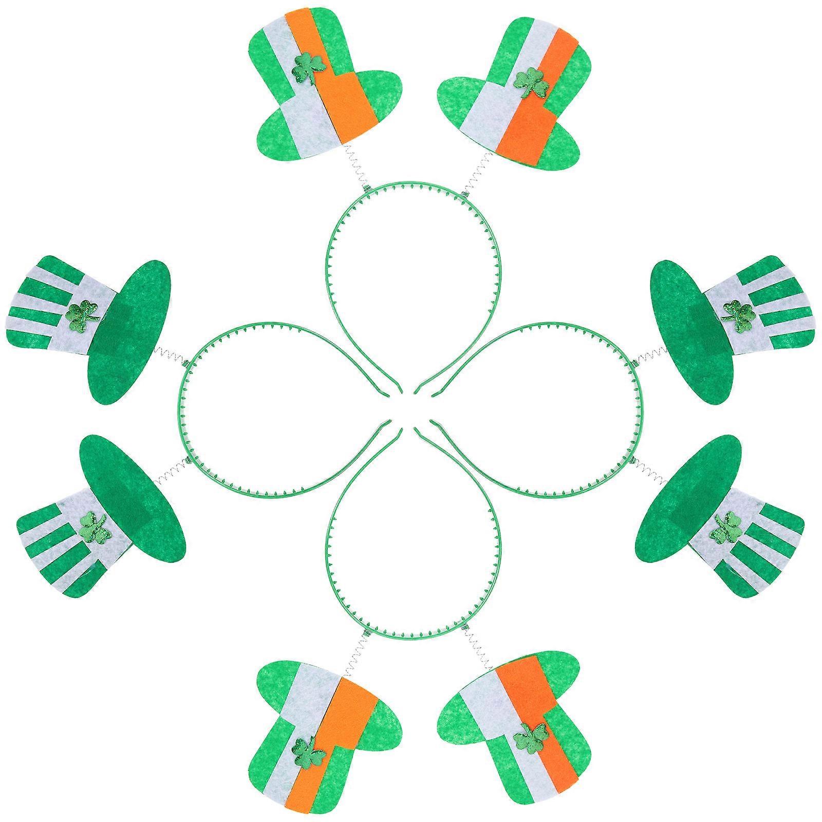 Clover Shape Headband Non-Woven Fabric Material Festive Accessory 25x20cm 4Pcs