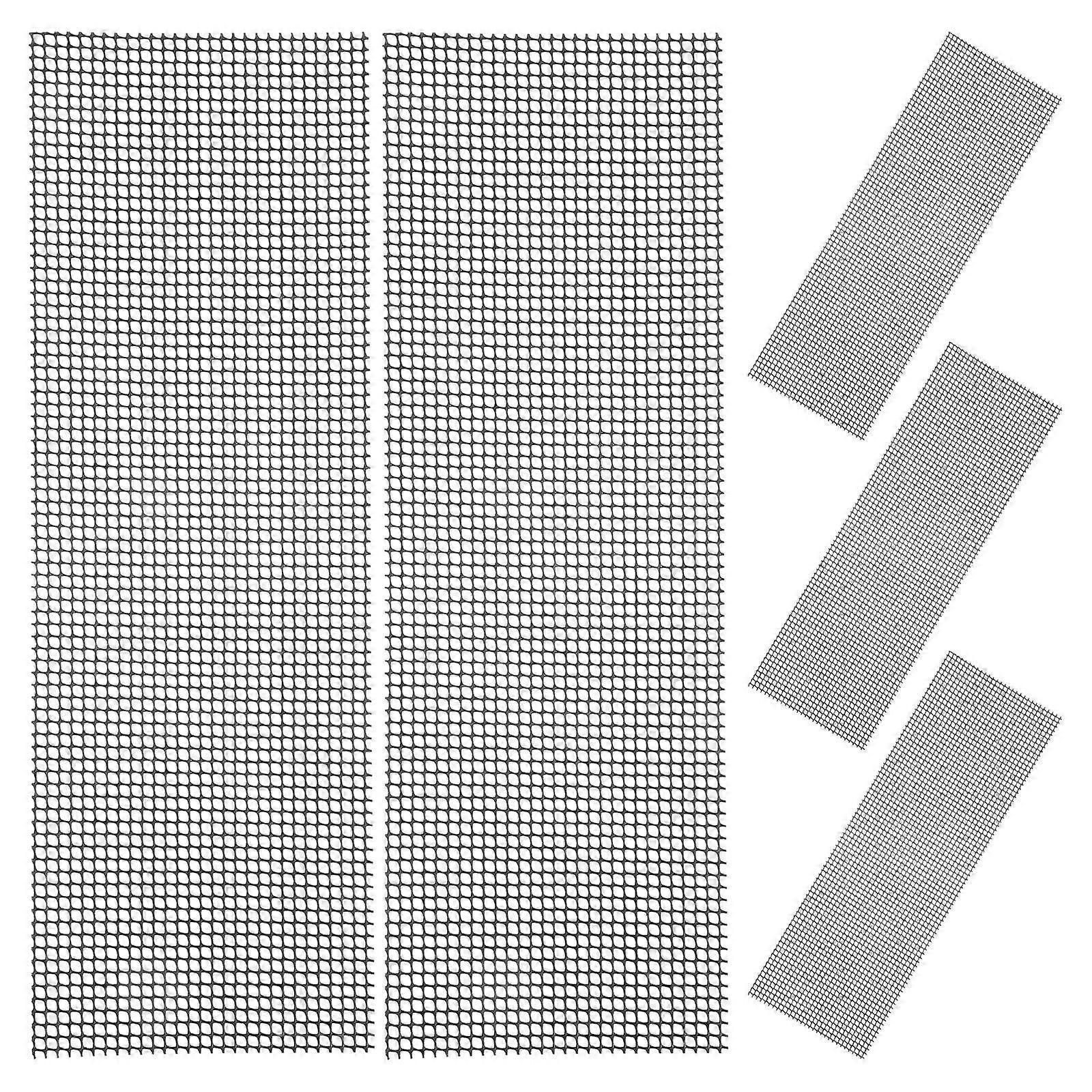 Flowerpot Mesh Screen Bonsai Bottom Mats Home Decoration Black Pe Insect Proof Rectangular 5Pcs