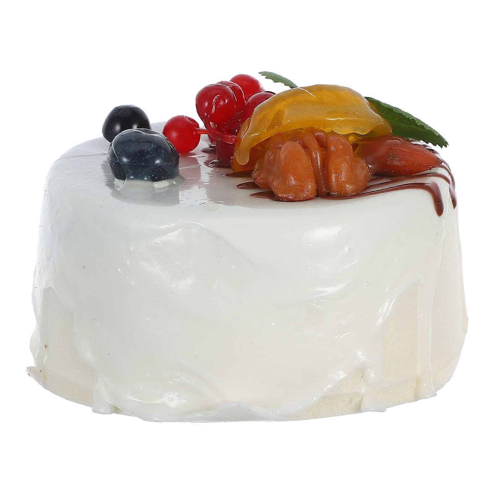 Realistic Artificial Cake Model for Decoration White PU PVC Versatile Decor 1 Piece