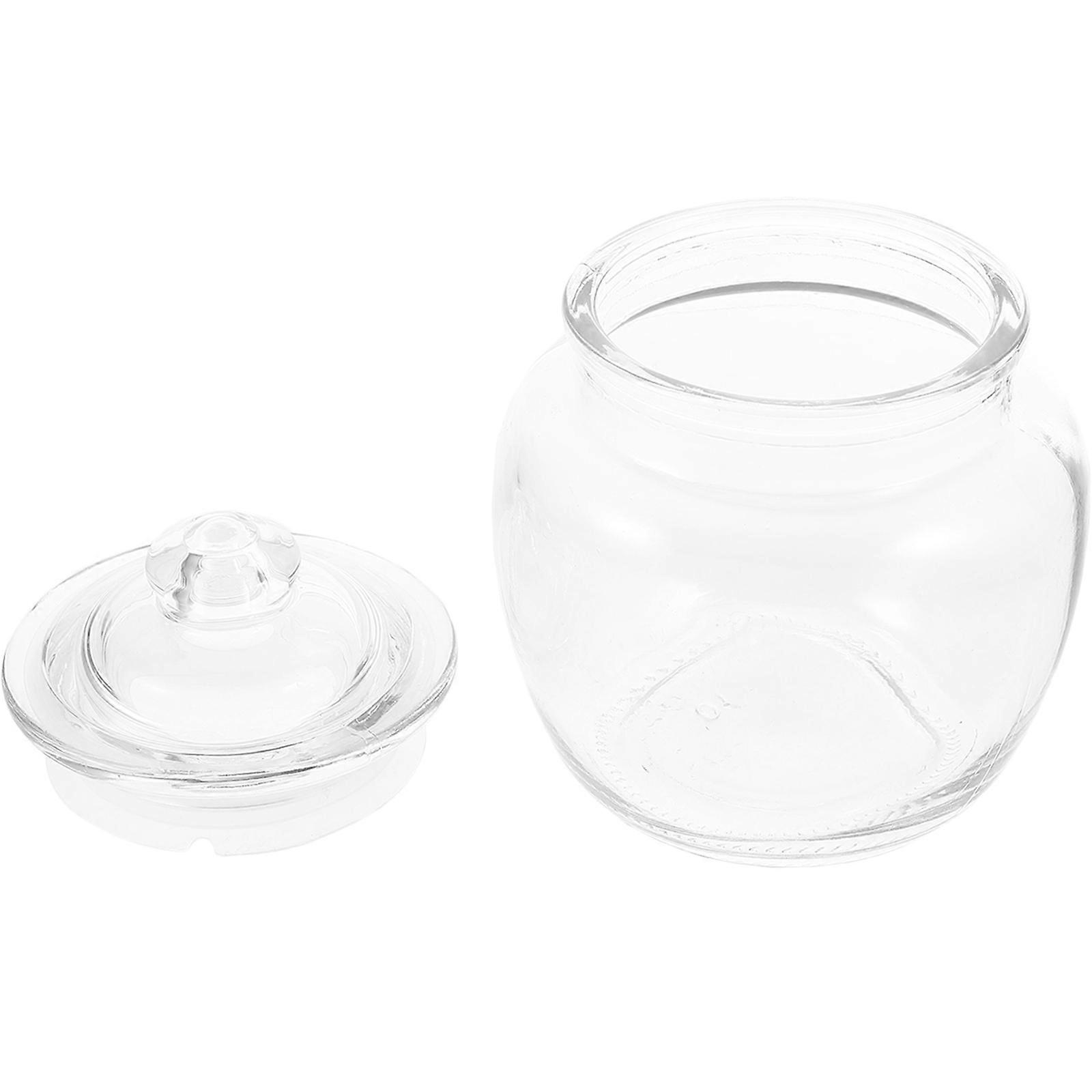 Glass Storage Jar With Lids Multi Functional Airtight Canister For Cooking Enthusiasts 11.5X14.5CM 650ml 1Pack