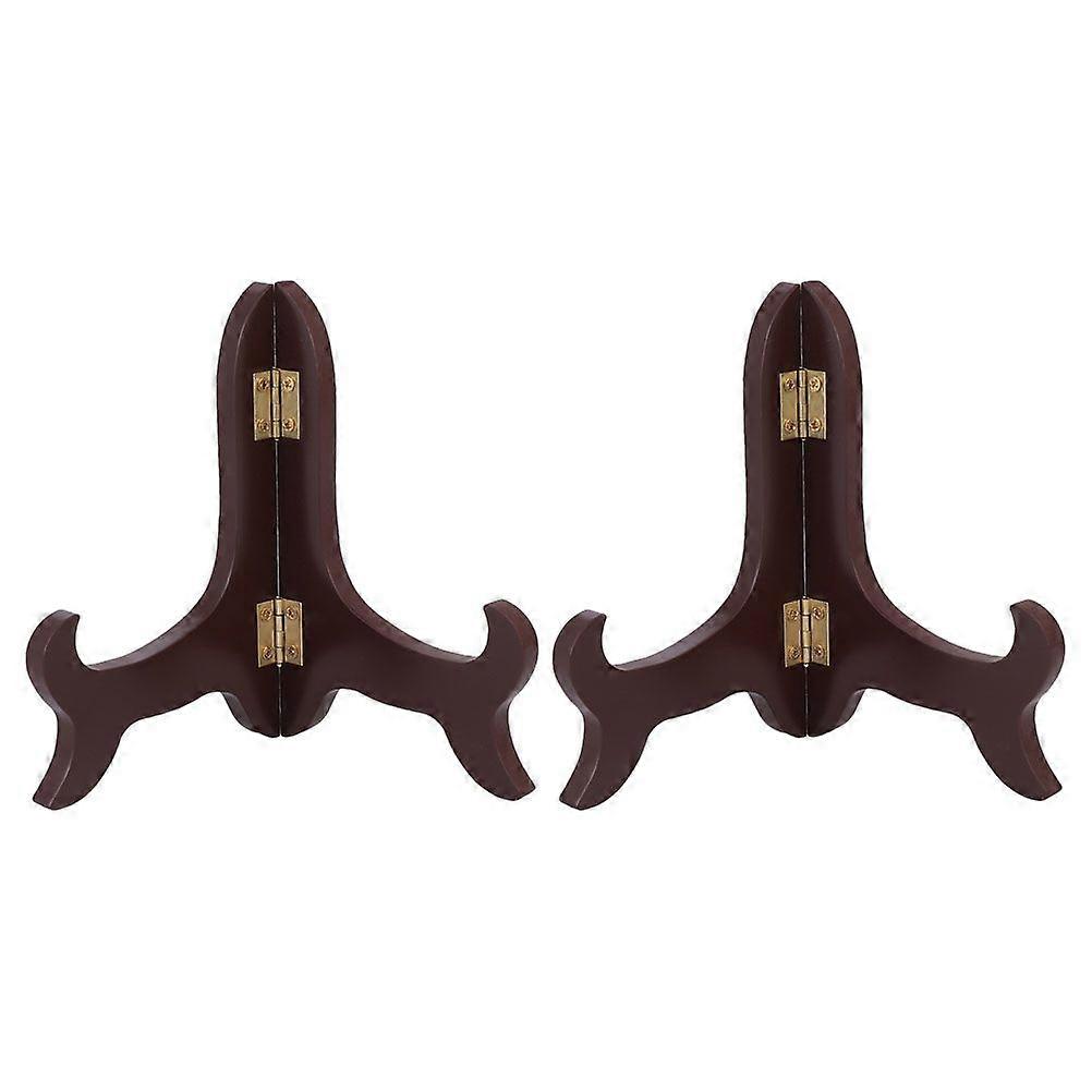 2pcs Wooden Picture Frame Stand Plate Display Rack Desktop Menu Display Holder for Kitchen Restaurant
