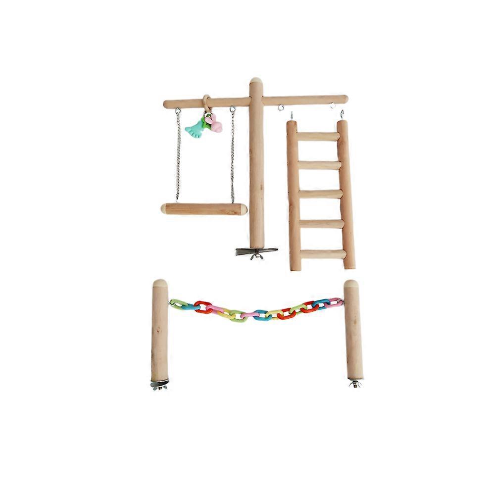 Light Yellow Parrot Toy with Swing Design for Cockatiels Parakeets and Small Birds Safe Practical Plastic 1 Set