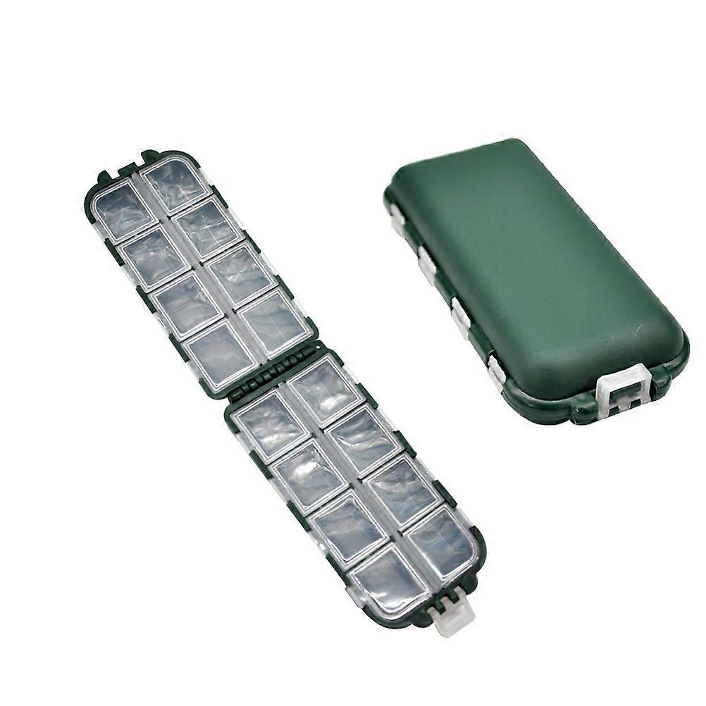 Fishing Tackle Storage Boxes with 8 Compartments Portable Plastic Case for Lures Hooks Green Color