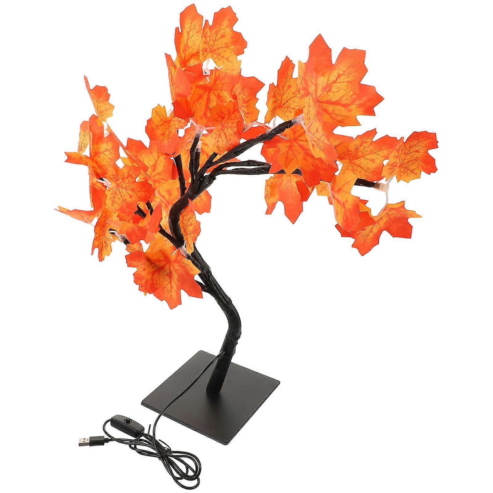 Maple Shape Tree Centerpiece Lighted Fall Tree With Led Lighting For Holiday Season 1Pack