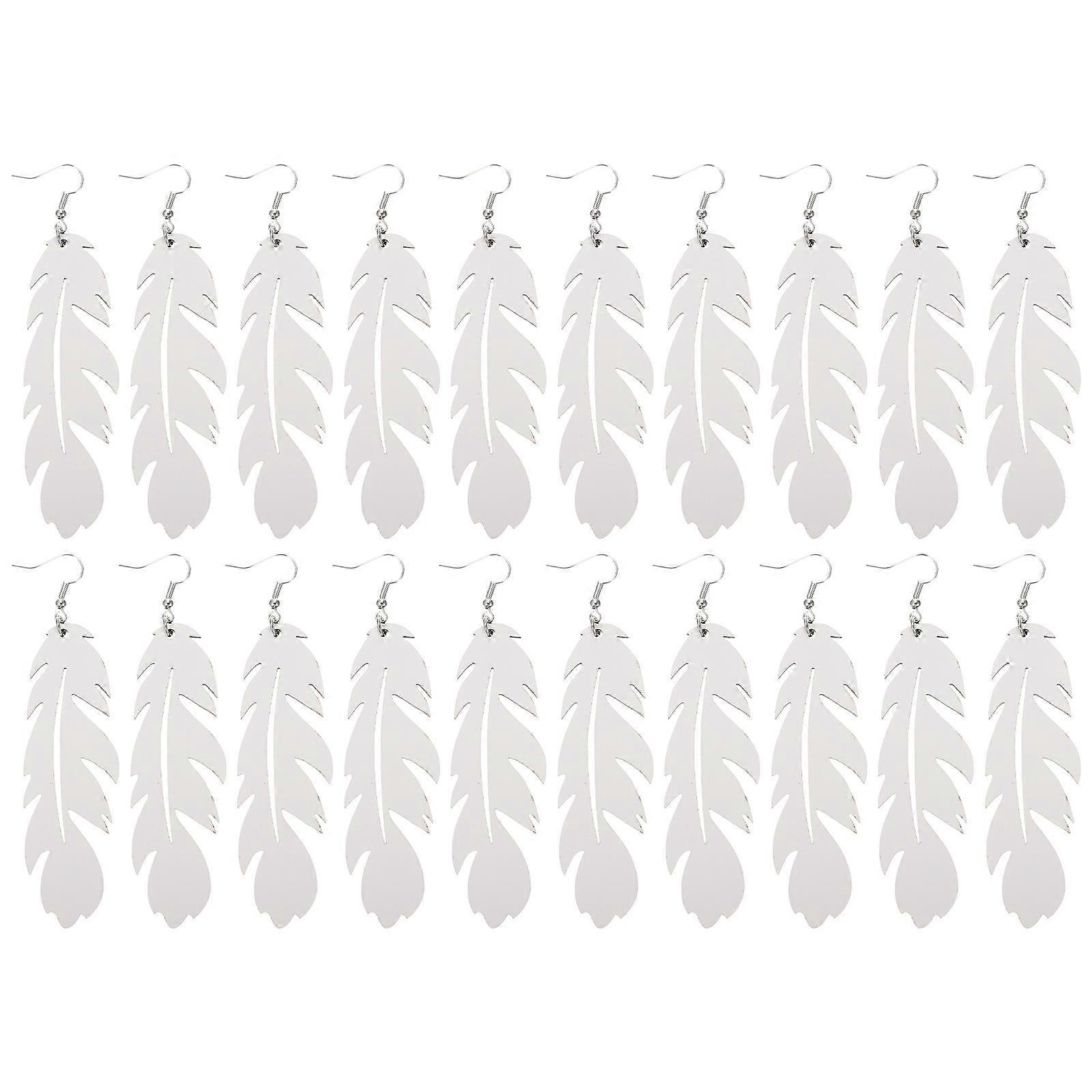 Sublimation Earring Blanks for DIY Craft White Alloy Double Side 20 Sets