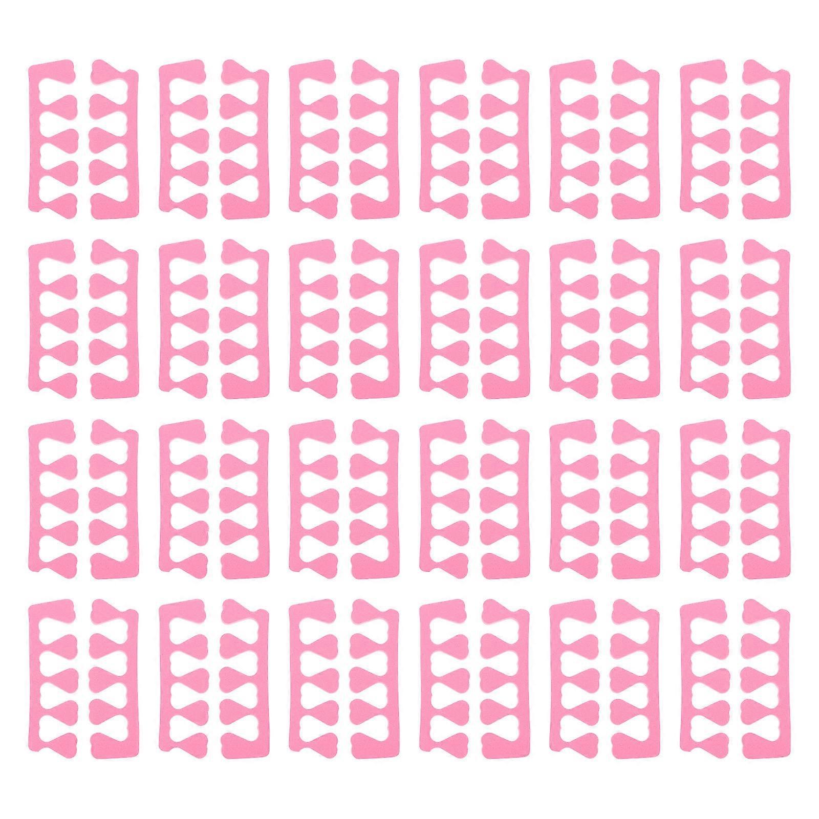Pink EVA Foam Toe Separators for Pedicure Manicure 100pcs Random Color Nail Art Tools