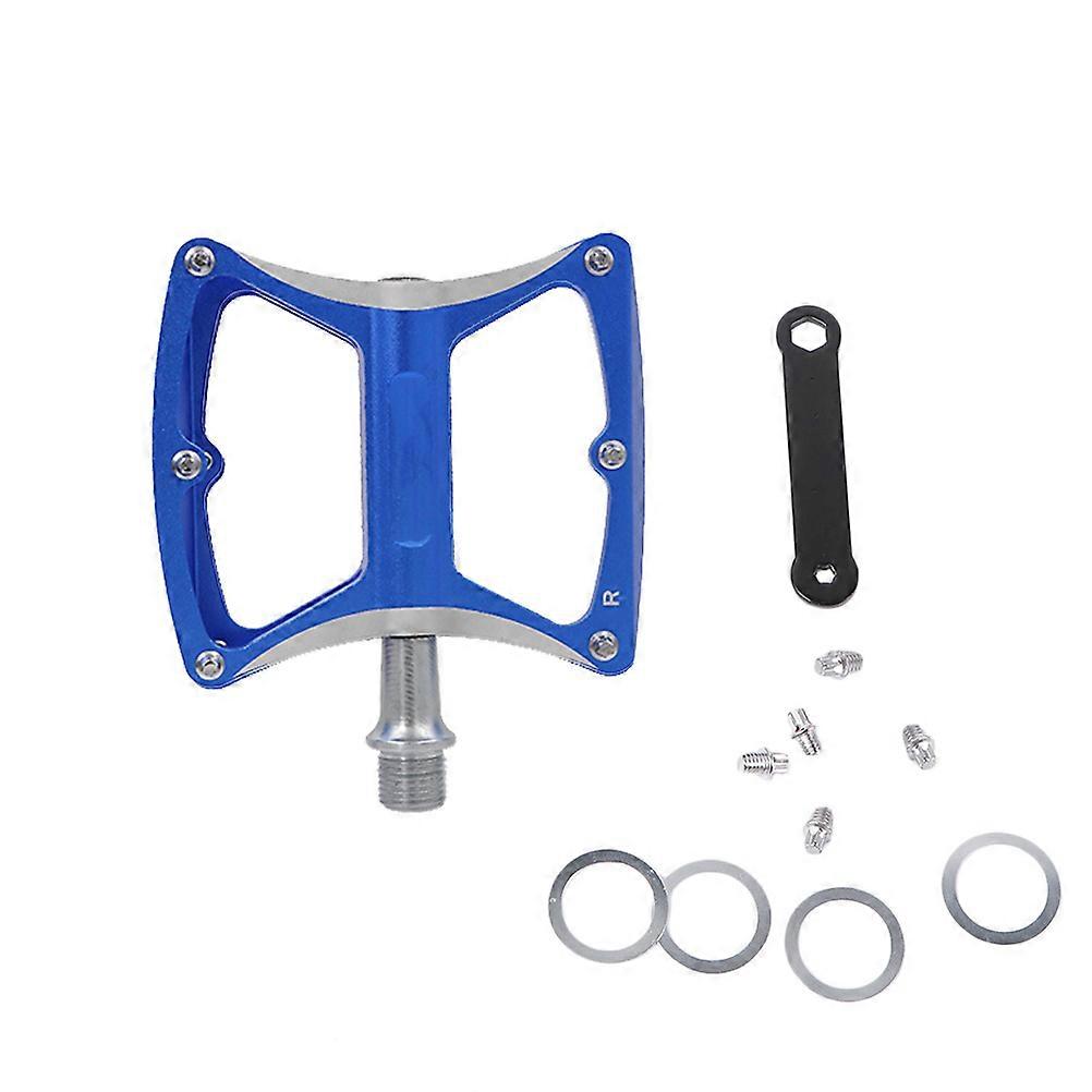 Alloy Bicycle Pedals 1 Pair Of Blue Bike Pedals For Cycling Bicycles 9.7*10 Cm Durable Treadle Prevent Foot Slippage