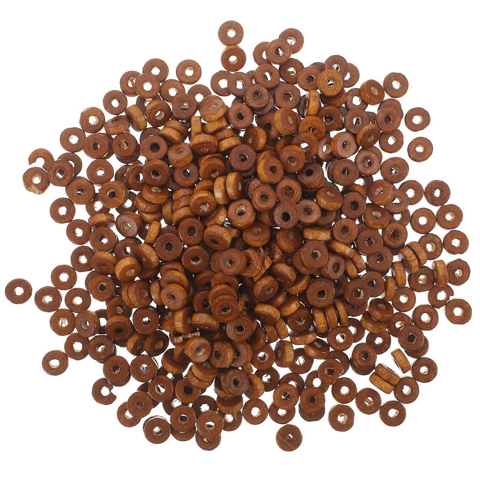 Wooden Beads for Craft Use Coffee Color Safe Reliable Versatile DIY Making 1000pcs