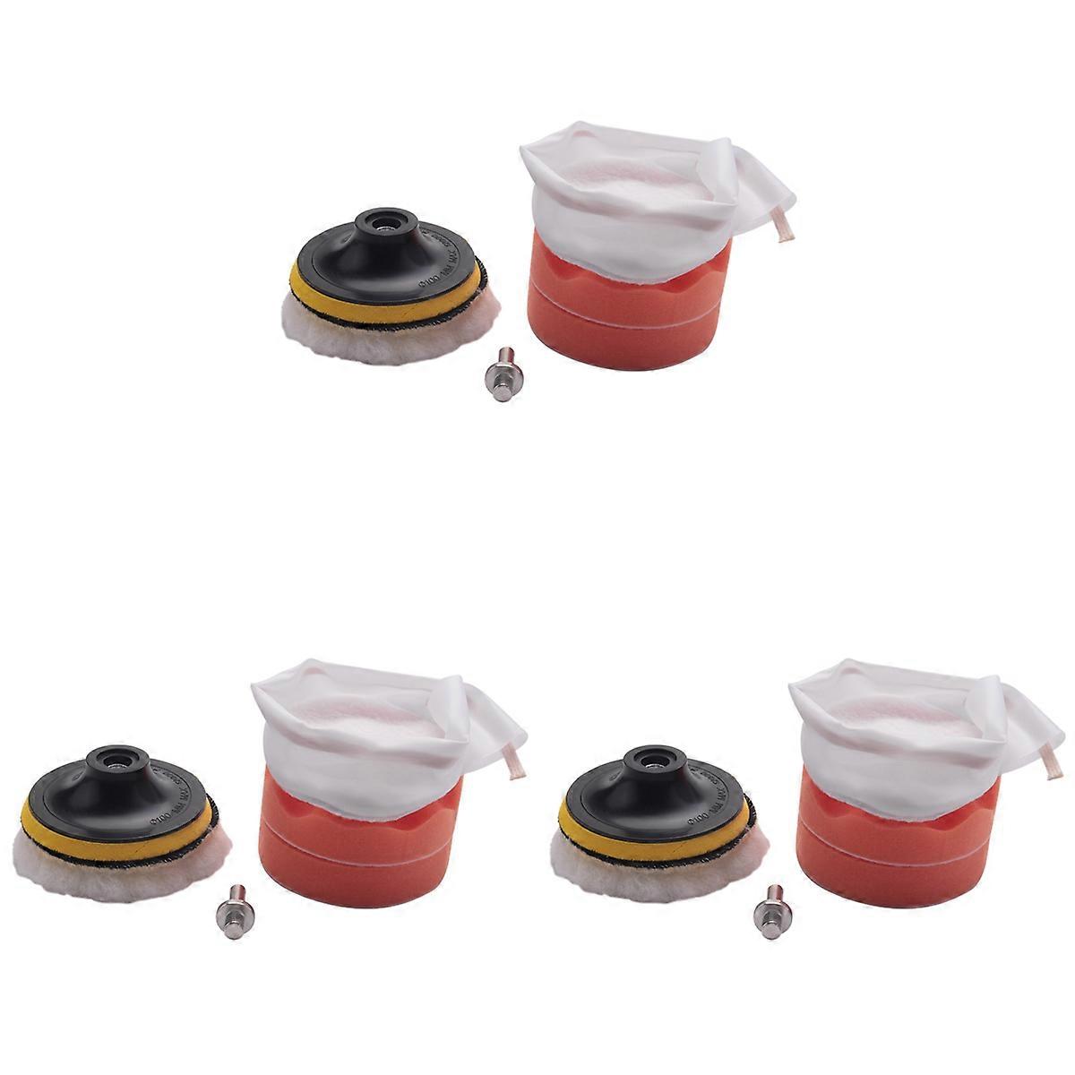 3X Gross Polishing Buffing Pad Kit Car Polishing Buffer Drill Adapter Tool