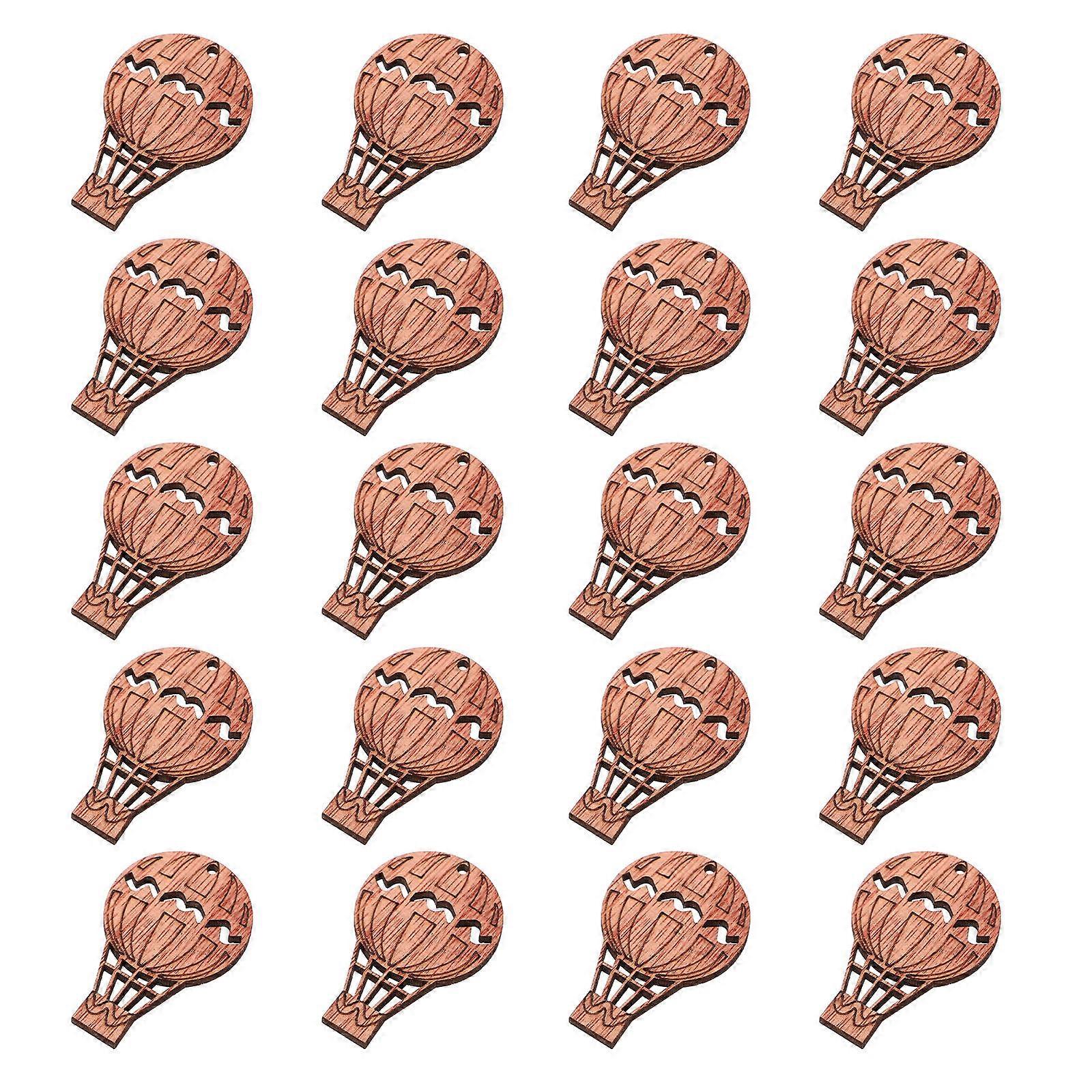 Wooden Hot Air Balloon Cutouts – 20pcs Unfinished Rustic Craft Pieces for DIY Wedding, Party Decor & Home Embellishments