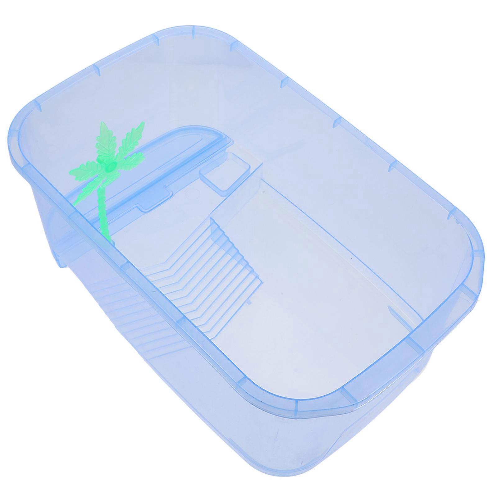 Reptile Tank Plastic Pet Habitat Turtle Feeding Dish Reptile Decor Turtle Breeding Container