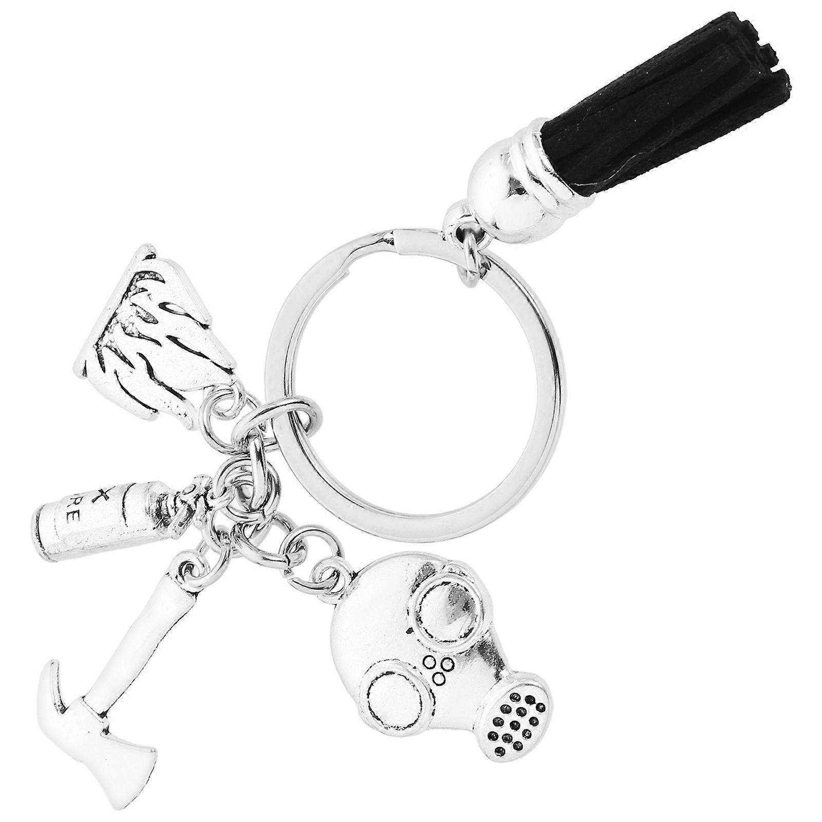 Firefighter Keychain Theme Accessory For Everyday Use Compact 8.5CM Durable Zinc Alloy 1Set