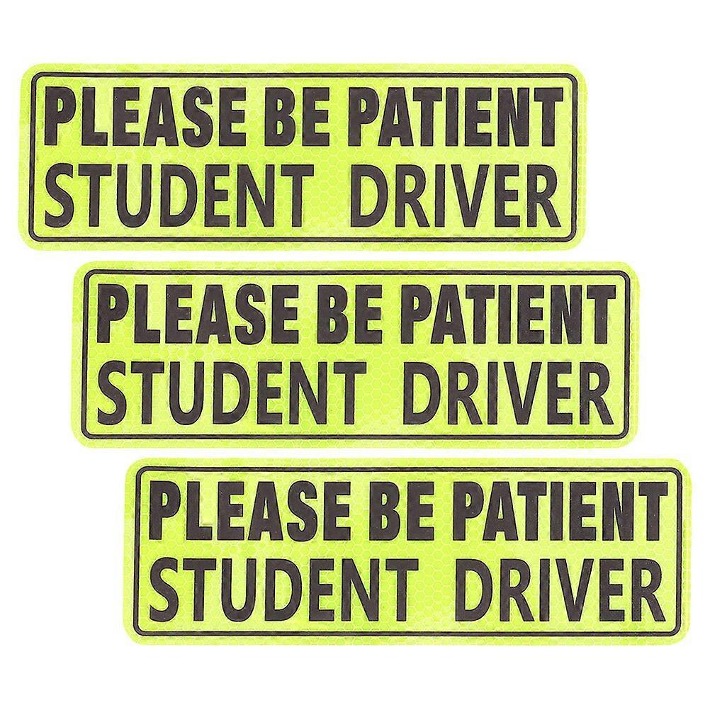 Magnetic Safety Reflective Stickers For New Drivers 3Pcs Practical Design For Road Safety