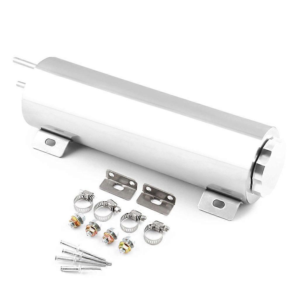 Cylindrical Engine Coolant Reservoir With Durable Design For Car Enthusiasts 12.3x3x3in 1Pack