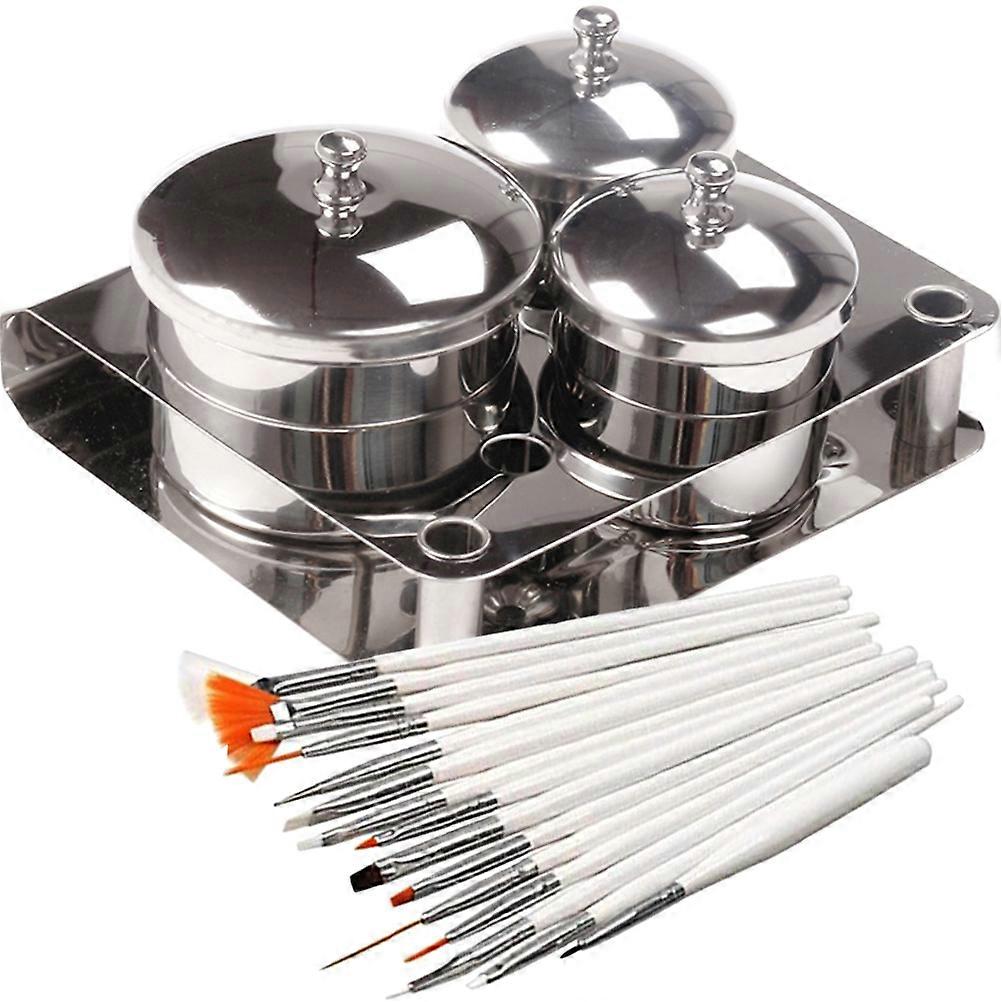 Stainless Steel Nail Art Cup with Lid for Storage Use Compact Lightweight and Durable 0.5 oz