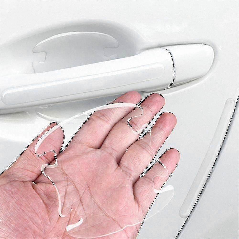 8-Piece Transparent Door Handle Scratch Protector Guards for Cars