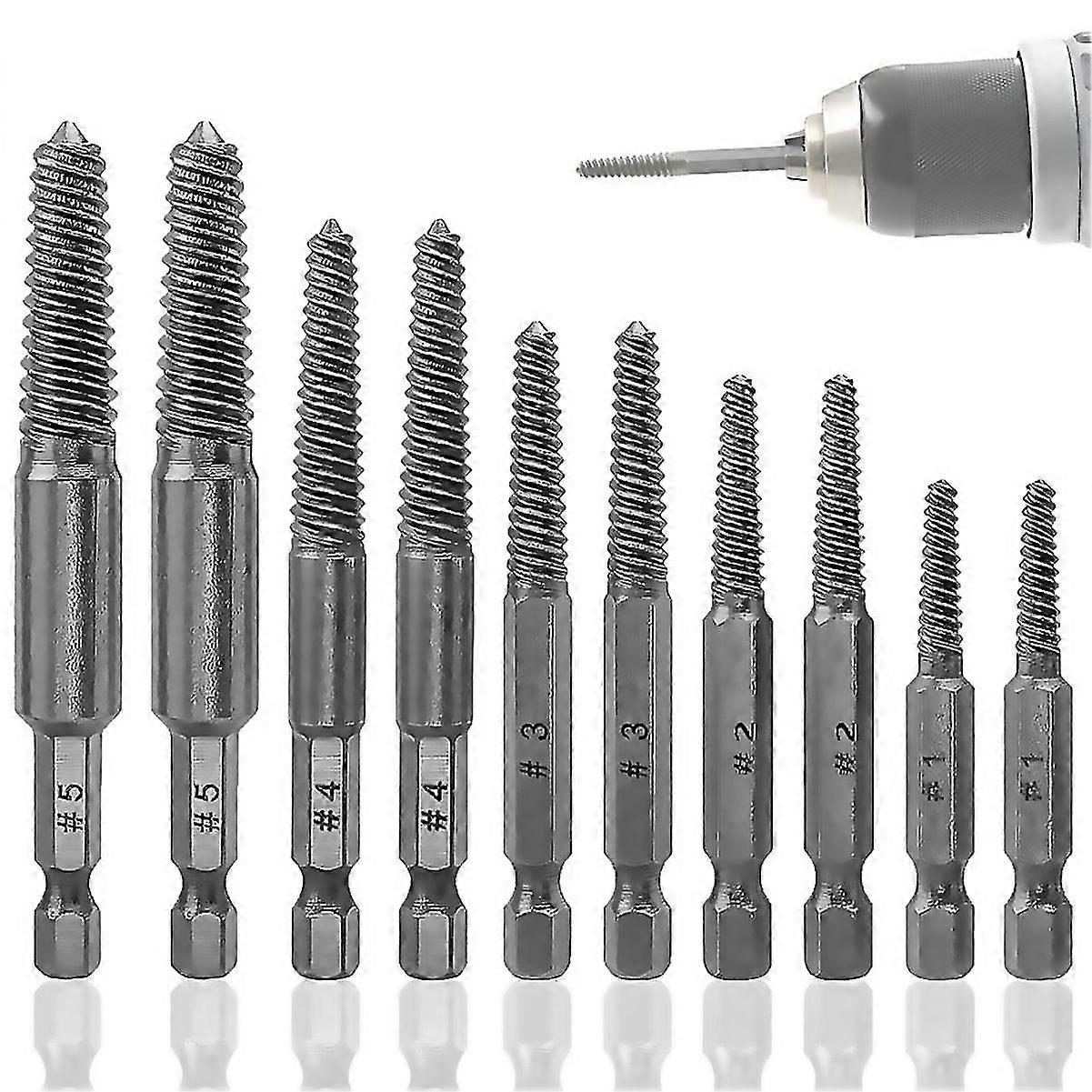 For screw extractor set10 pcs screw extractor14inch hex shank broken screw extractorscrew remover