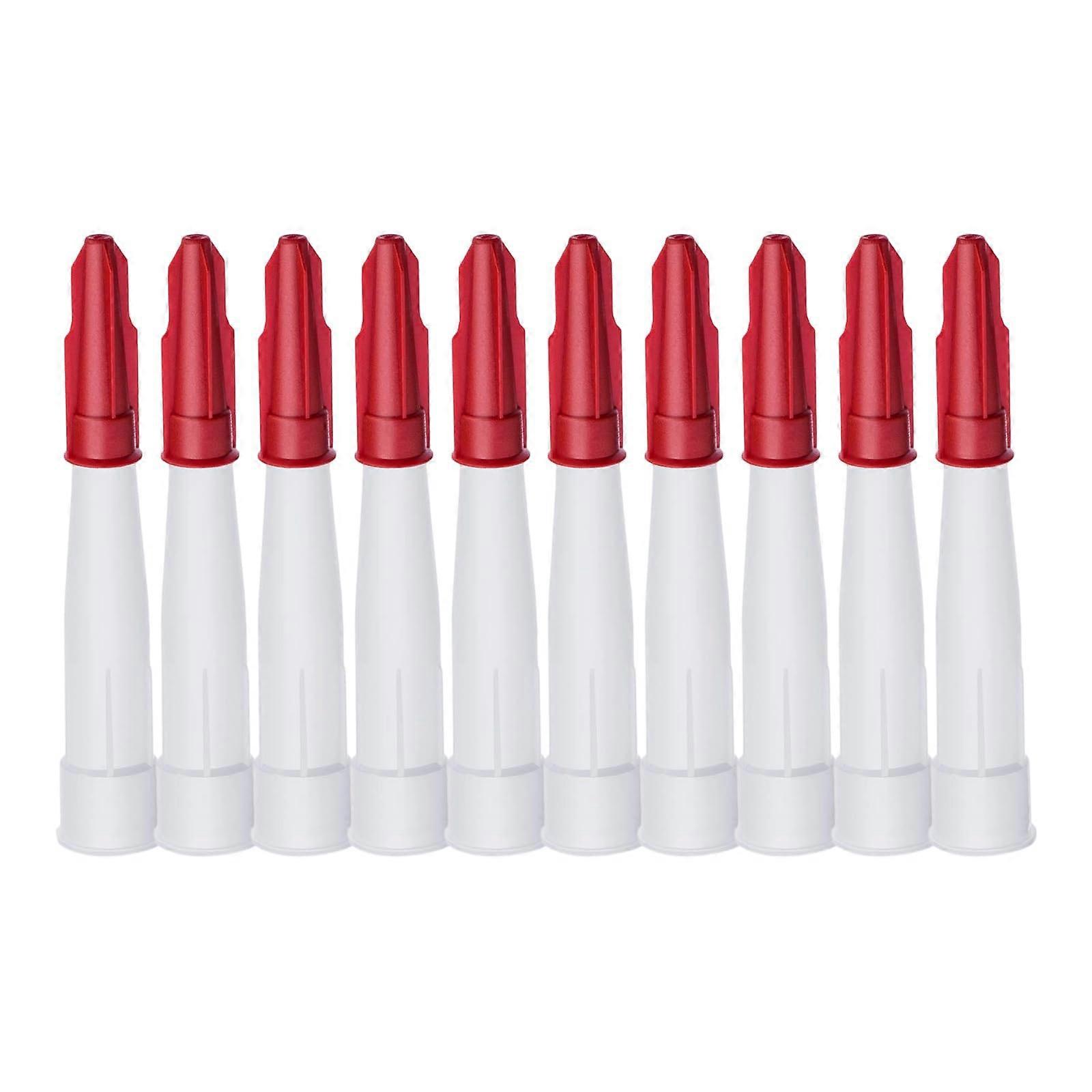 Silicone Sealant Nozzle Pack Of 10 With Caps, Standard Threaded Tips, Kettle Nozzle For Silicone Sealant