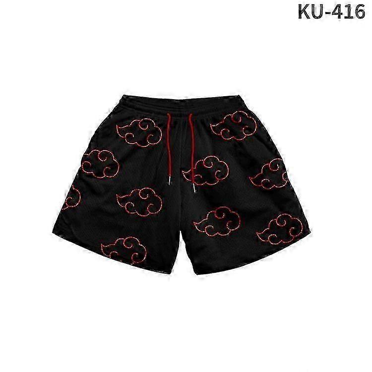 נארוטו Akatsuki גברים מכנסיים קצרים קיץ מזדמנים בגדי ים קצר אנימה נושם מכנסי חוף מכנסי טרנינג מכנסי כושר ריצה מתנה tw