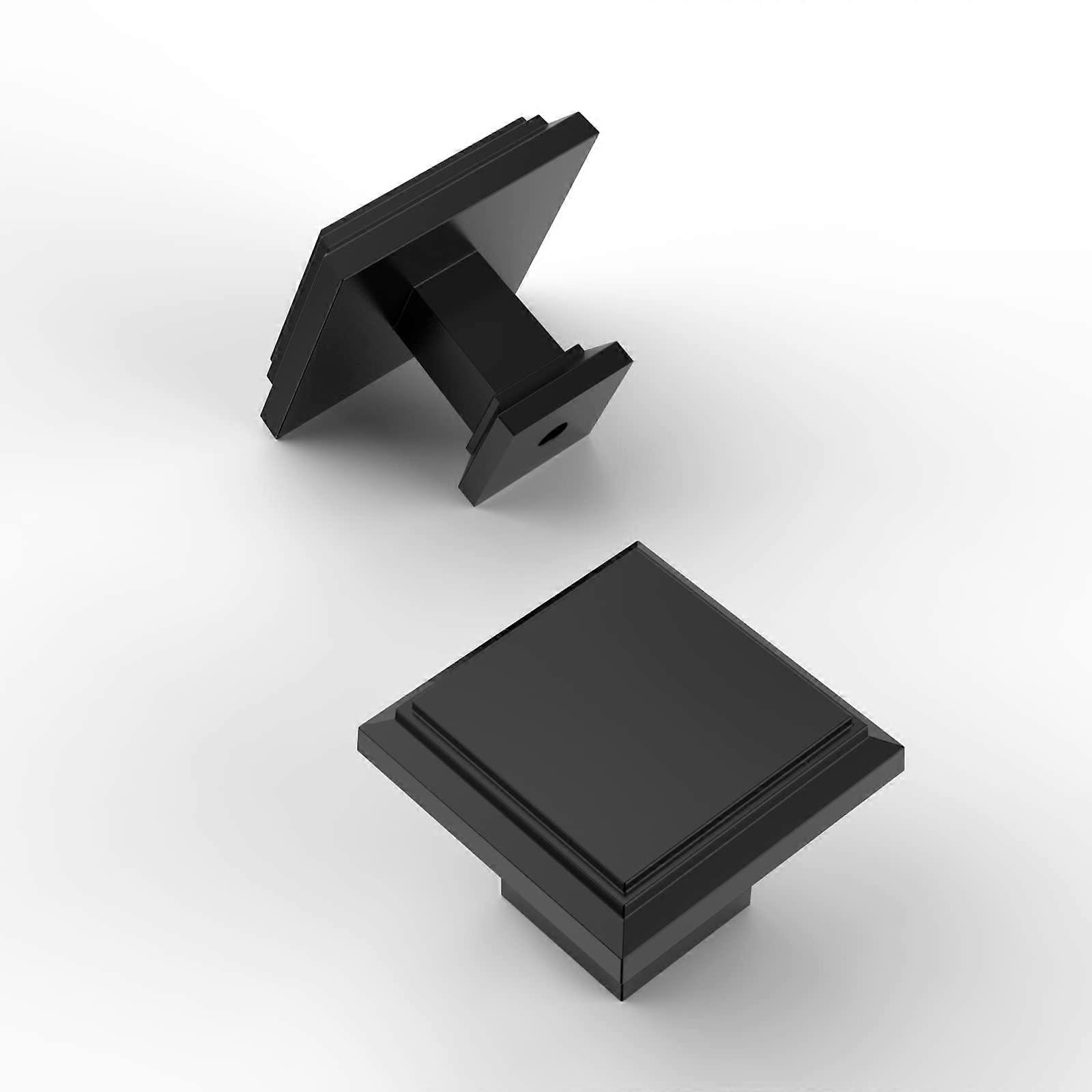 Black Kitchen Hardware Cupboard Knobs Set of 6, UK0016 Wardrobe Knobs with One Screw, Stylish Schwarz Design