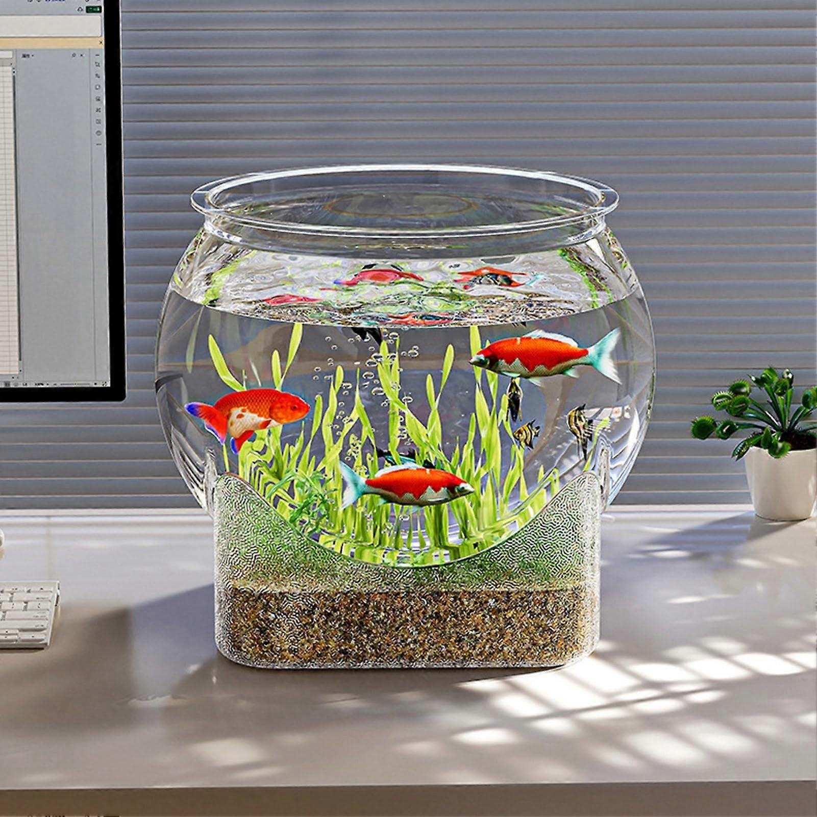Round Turtle Tank, Clear Betta Aquarium, Small Round Aquariums, Flower Vase Centerpiece, Desktop Aquarium For Betta Turtle Multicolor large