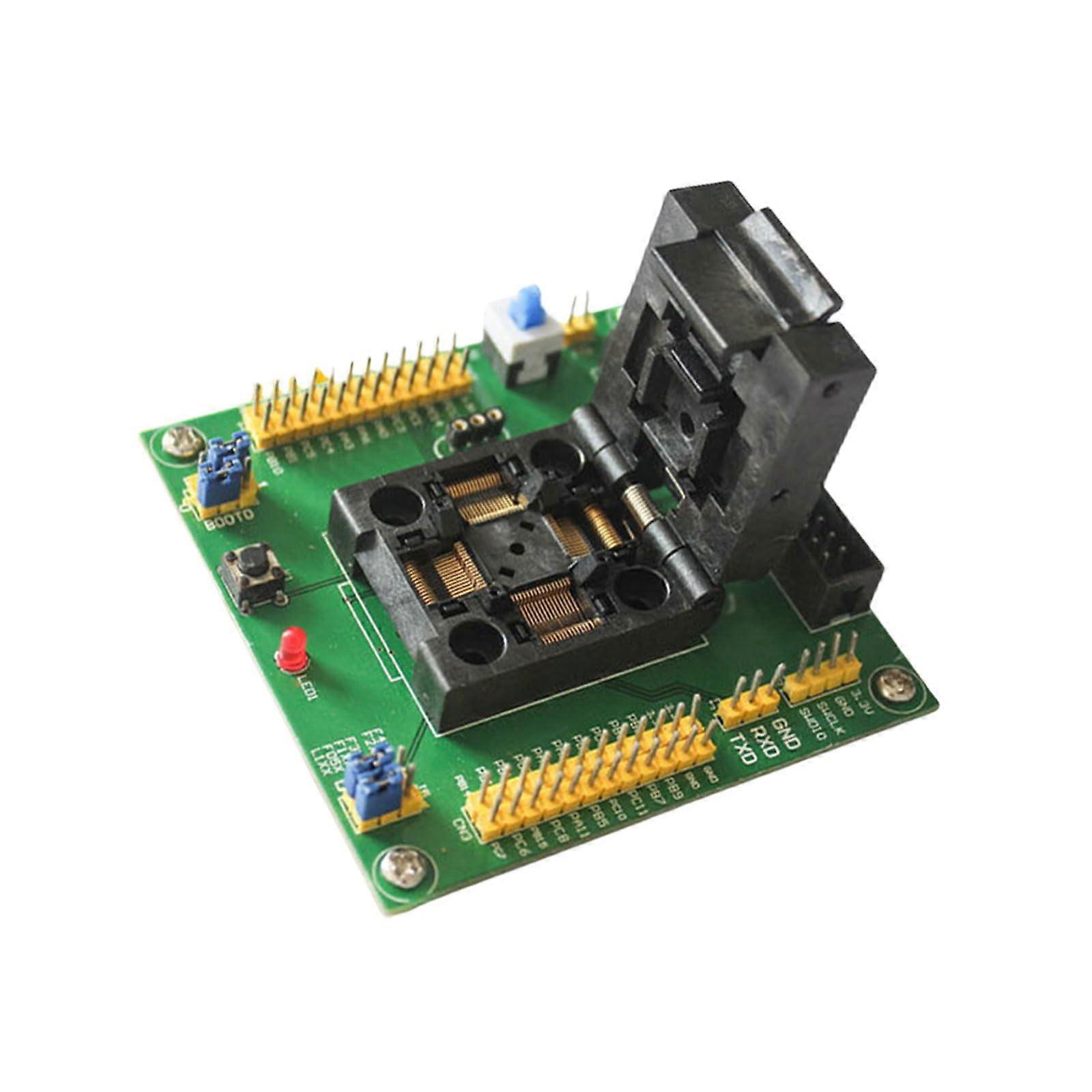 Microcontroller Download Programming Seats with Integrated Test Board for Chip Debugging