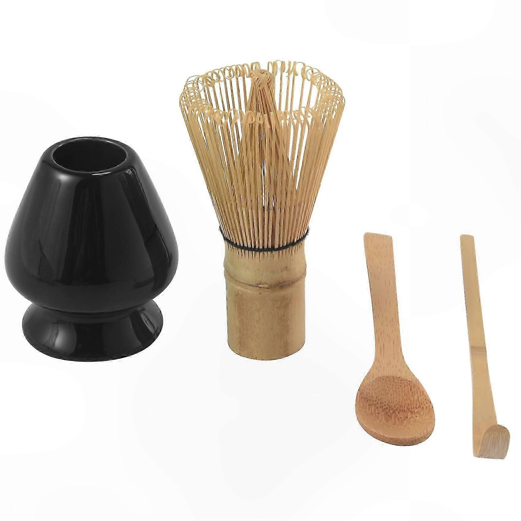 Ceremonial Matcha Whisk Kit with Scoop, Spoon, and Black Holder