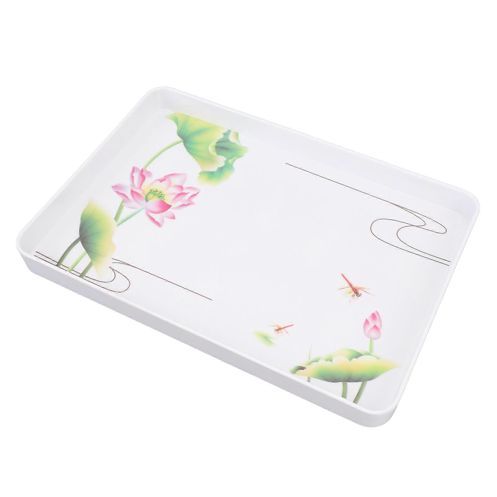 Rechteckiges Lebensmitteltablett aus Kunststoff 35x23x3,2cm Stapelbares Serviertablett