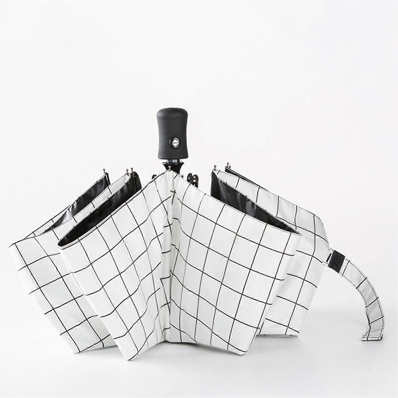 Automatic White UV Windproof Waterproof Travel Folding Umbrella