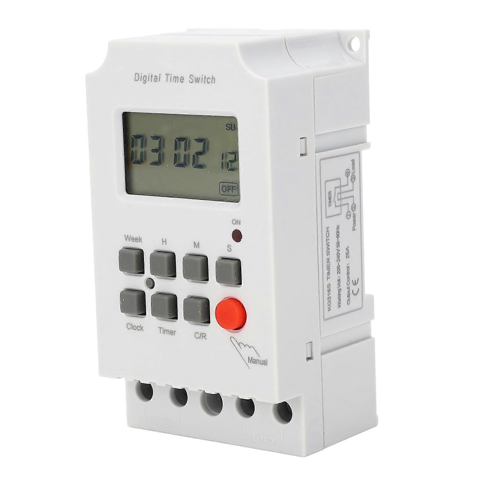 Digital Timer Switch 28-Group Programmable AC200-240V 25A Heavy Duty