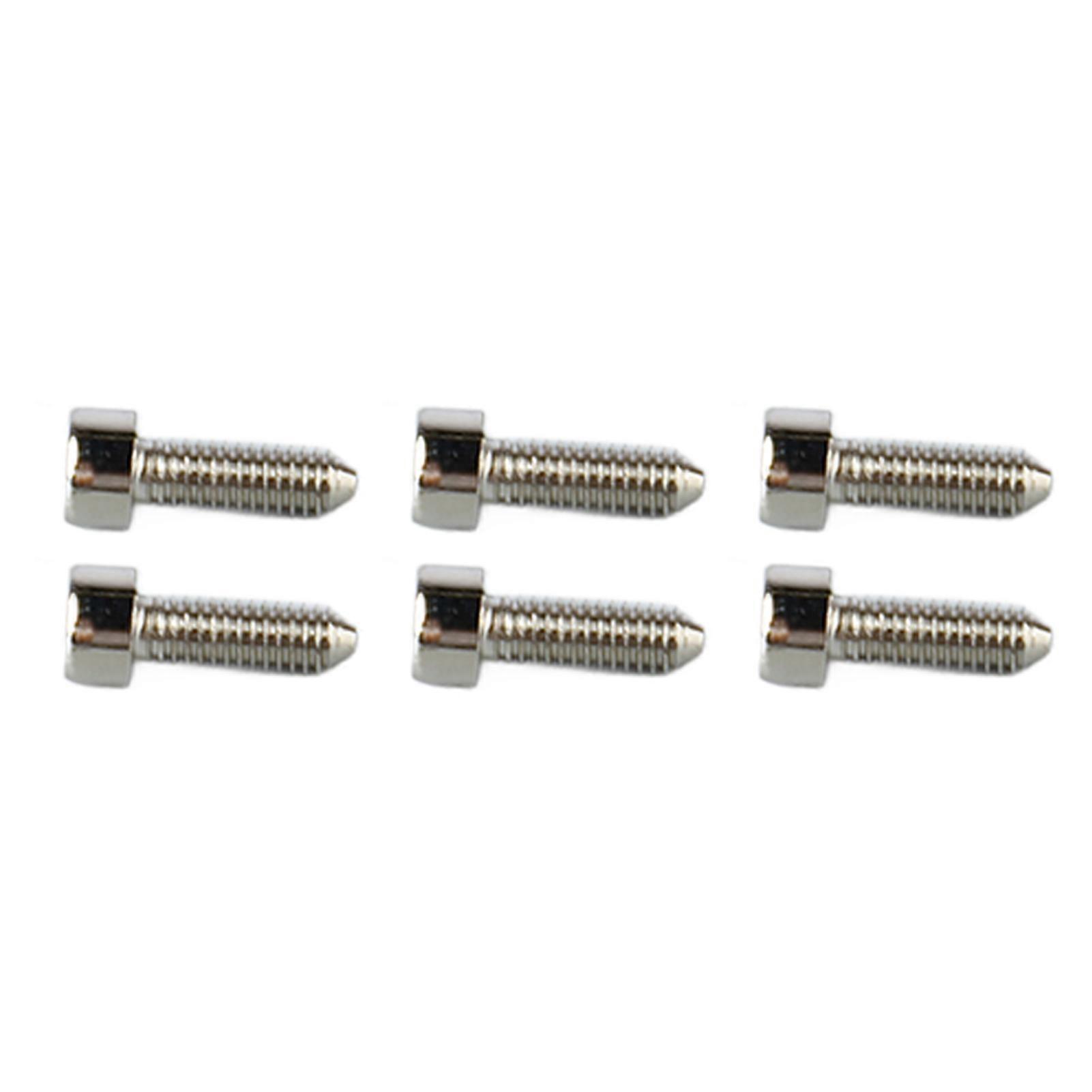 6PCS Guitar Hex Head Screws Double Tremolo Bridge Saddle String Locking Screw with Taper Tip Silver