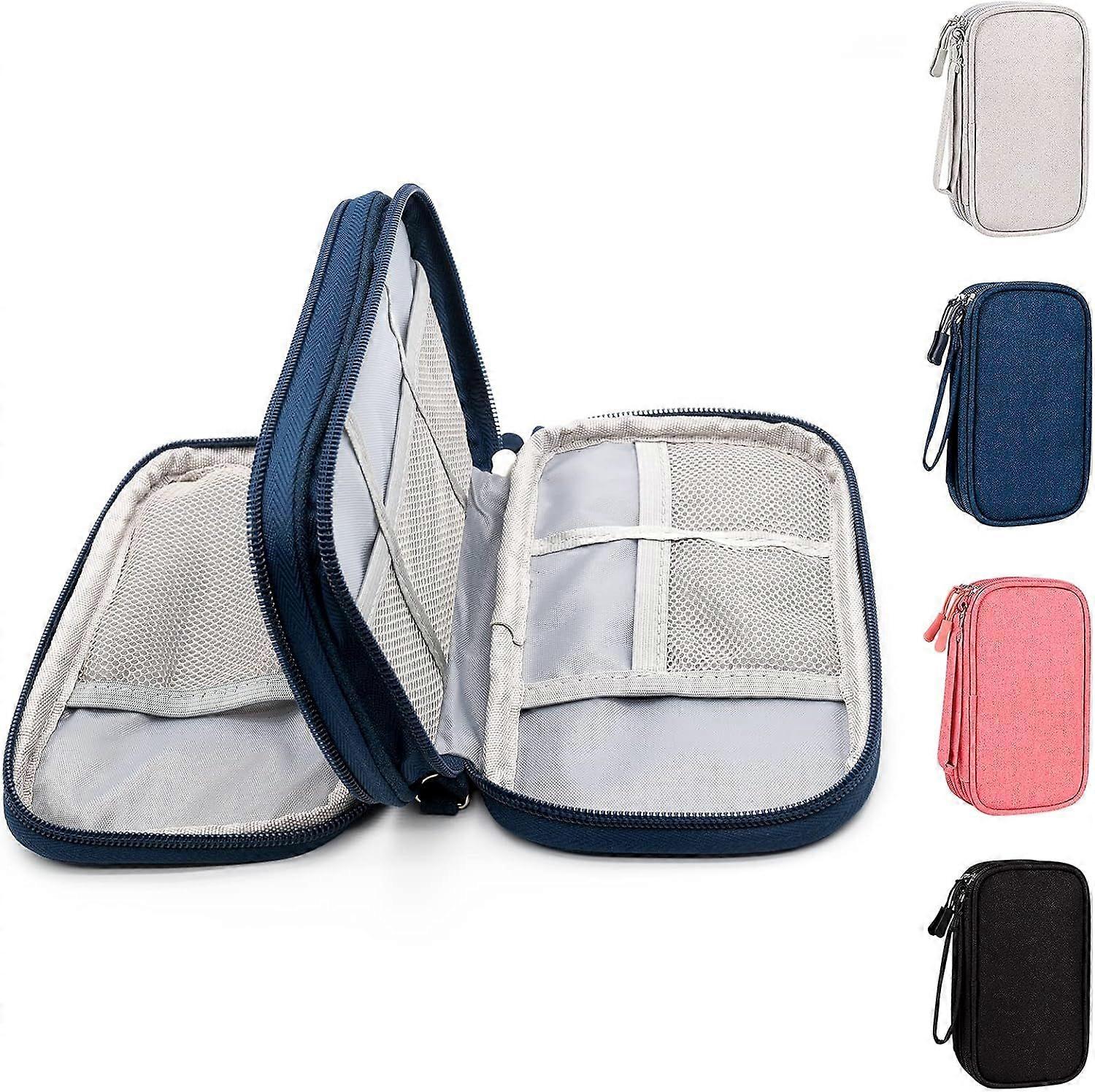 Cable Organizer Bag Waterproof Small Cable Bag Double Layer Hard Drive Bag Electronic