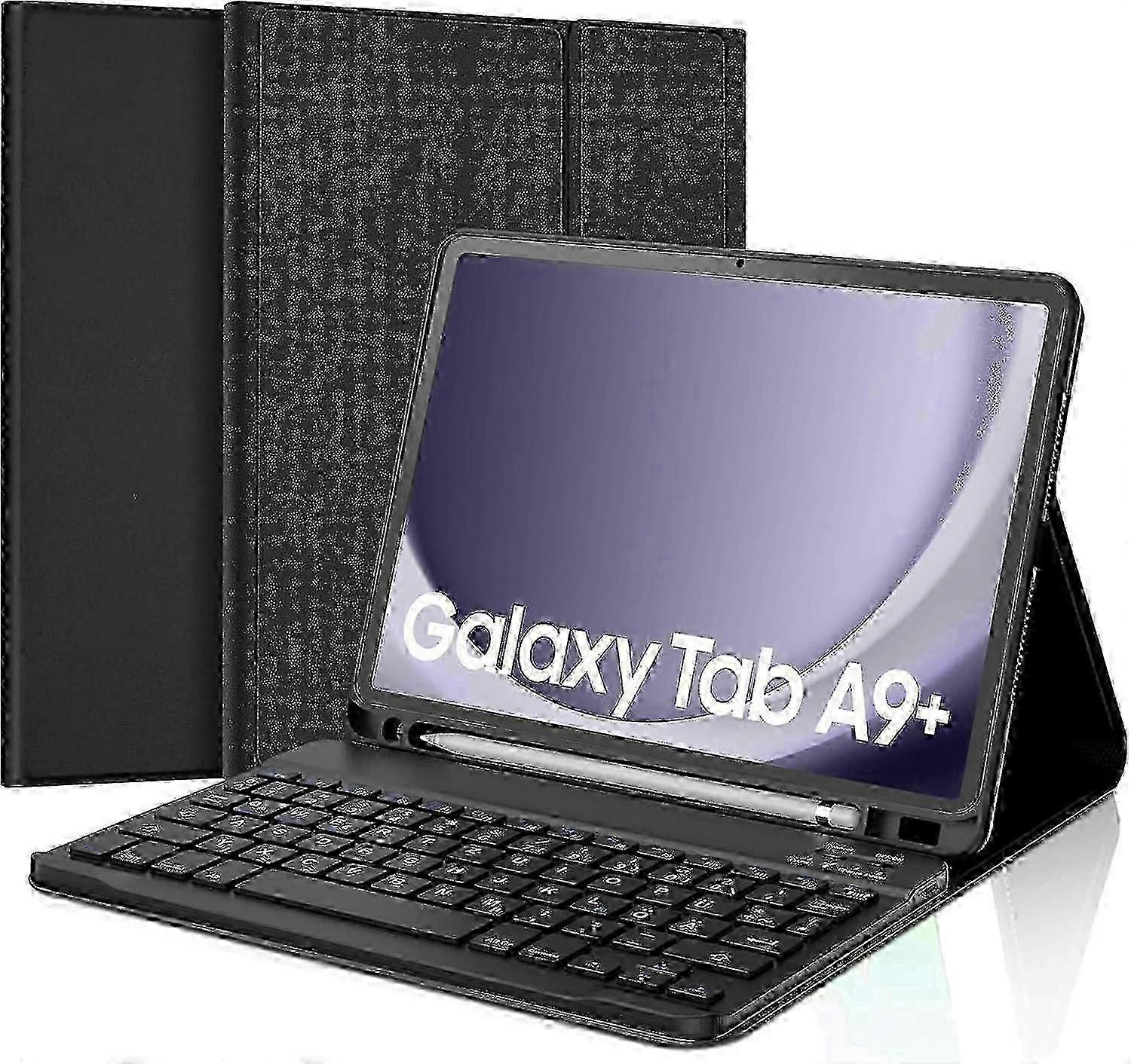 Galaxy Tab A9 Plus Tablet with Integrated Keyboard Wireless Bluetooth and Magnetic Case