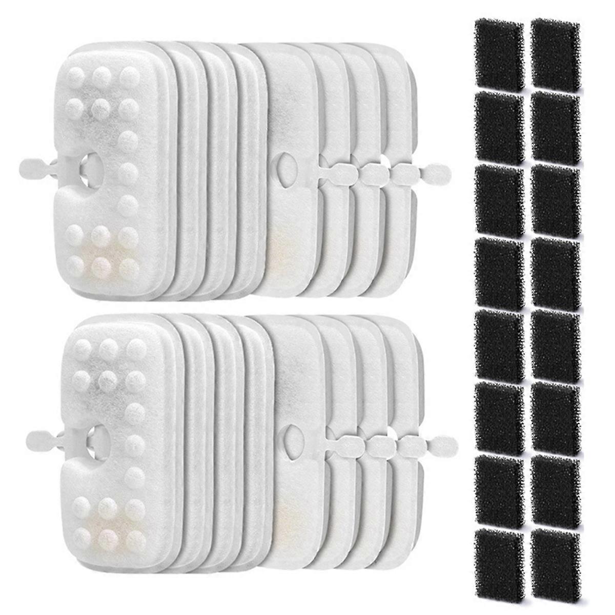 Cat Water Fountain Filter Replacement for Cat Water Fountain Replacement Filter with Pre-Filter Sponge 16+16