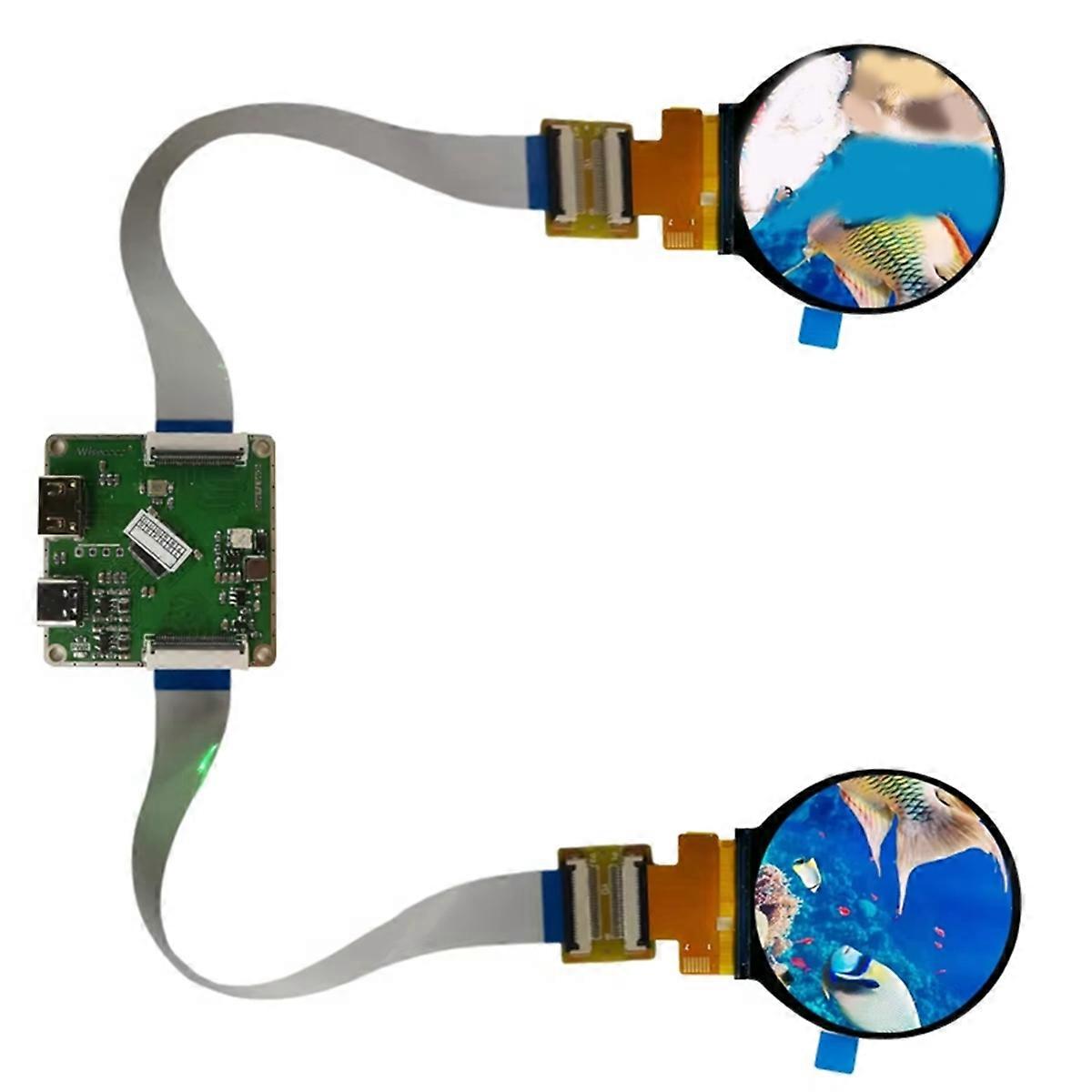 2.1 Inch Round Display Dual IPS Screen 480x480 Double Circular LCD Module Smart Home SPI RGB 60HZ Refresh Rate