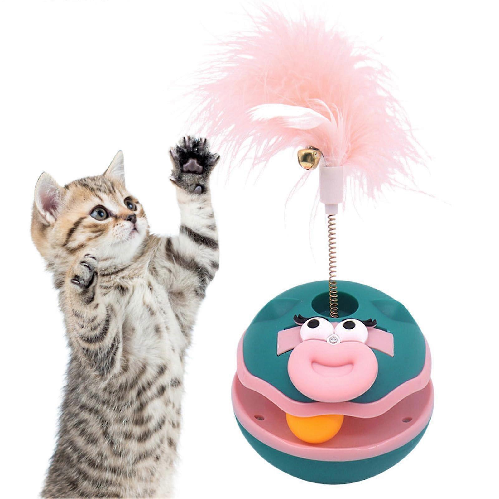 Rolling Cat Toy Blue Cartoon Ball Interactive Cat Toy For All Breeds Exercise Enrichment