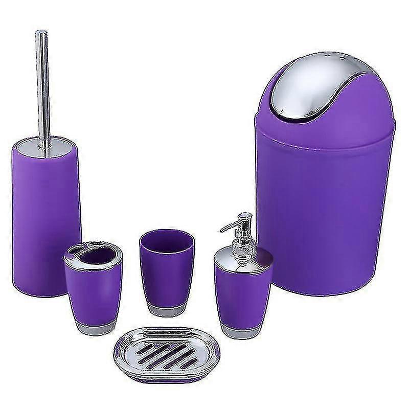 6 Piece Bathroom Accessory Set Lilac