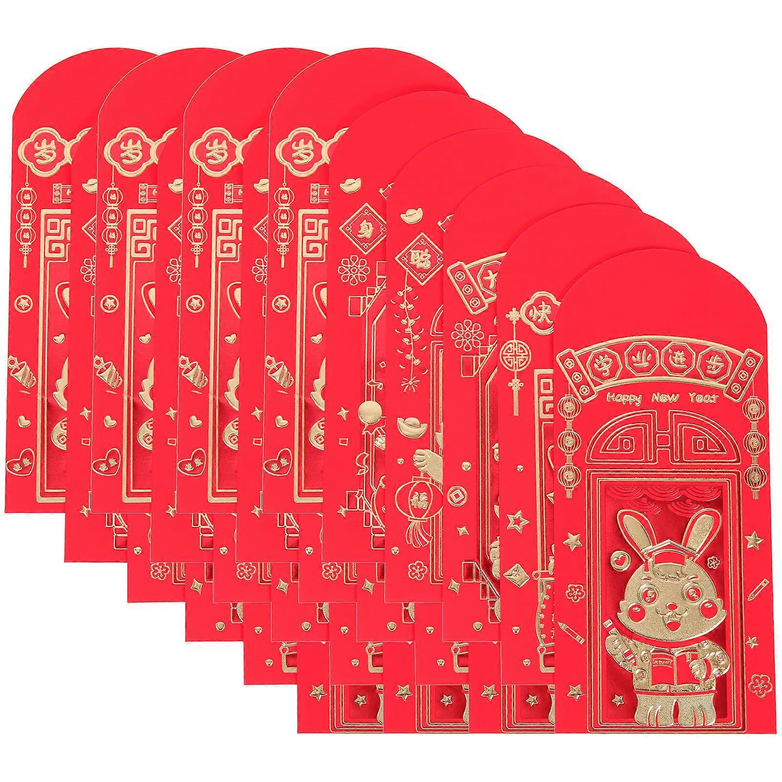 2023 Rabbit Year Red Envelopes Paper for Storage Use 24Pcs Packets