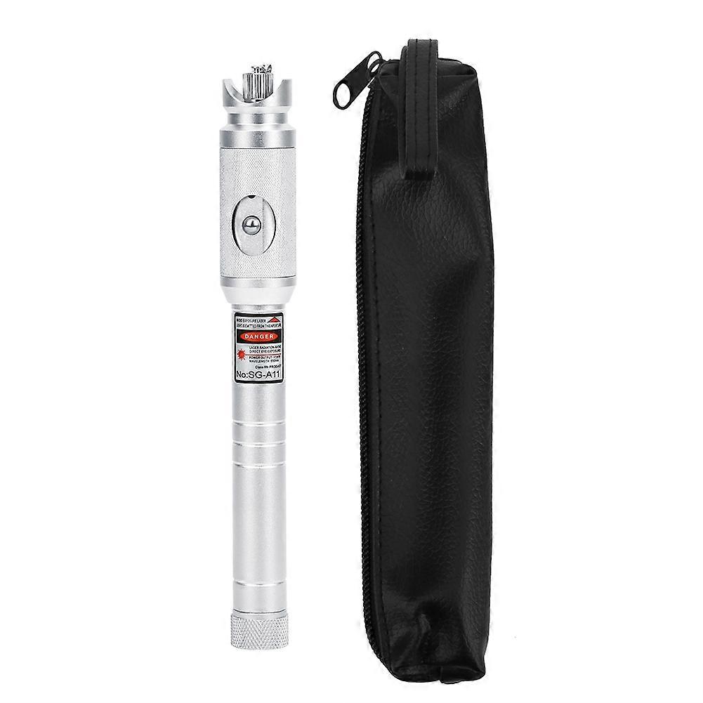 Optic Fiber Fault Locator Red Light Silver Aluminum Alloy Shell Testing Tool 5mW 5KM