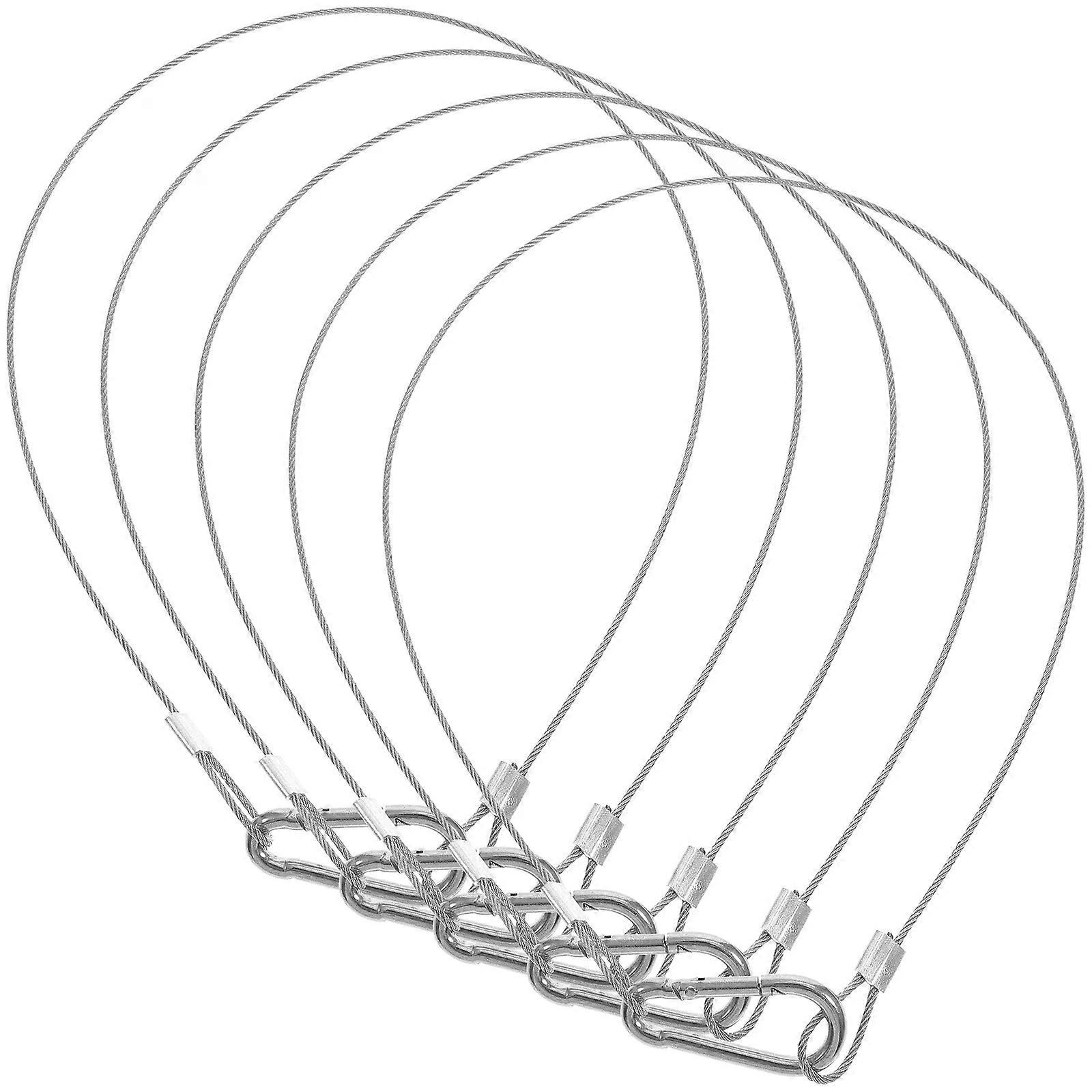 4Pcs Buckle Safety Cable Lock Stainless Steel Locks Thin Hooks Braided Ropes Multi-function Chain Load Duty Cable Rope for Light