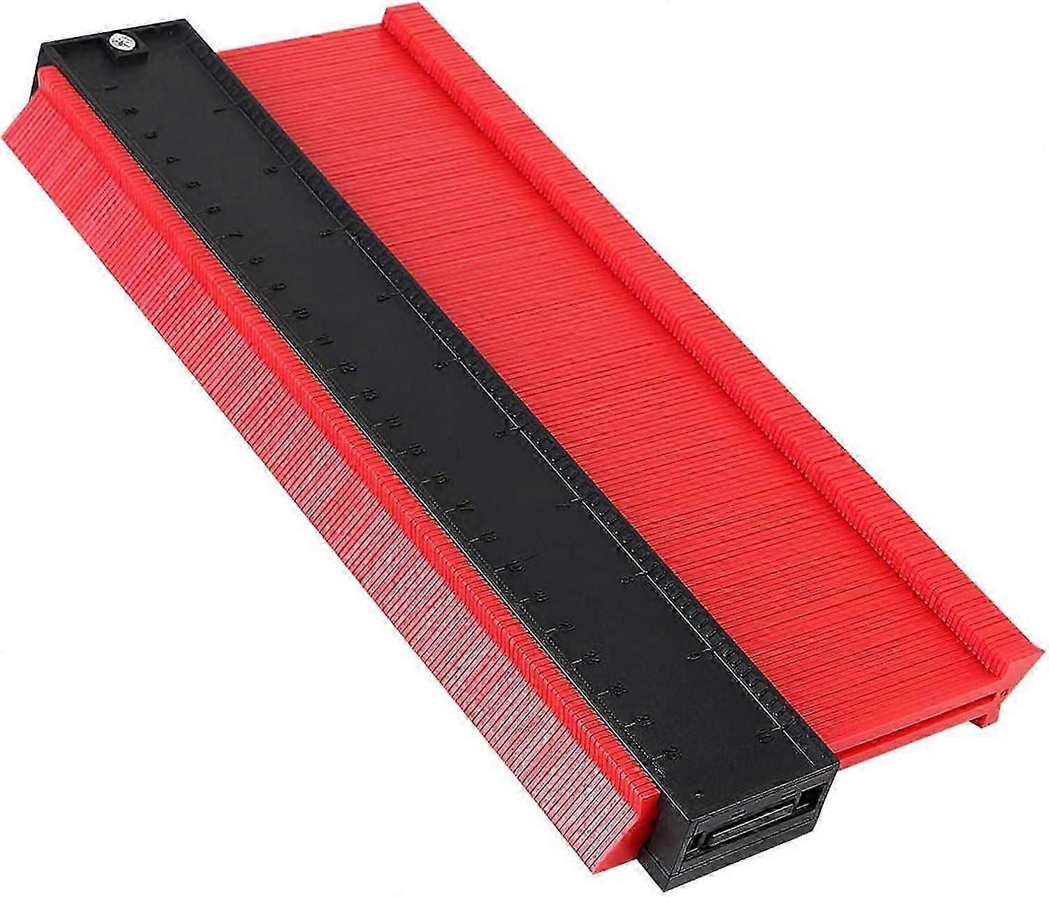 Contour Gauge, 10"/250MM(Thicken) Contour Gauge Measuring Plastic Gauge Duplicating Tool, for Accurate Laminate Wood Marking Measurement (Red) GROOFOO